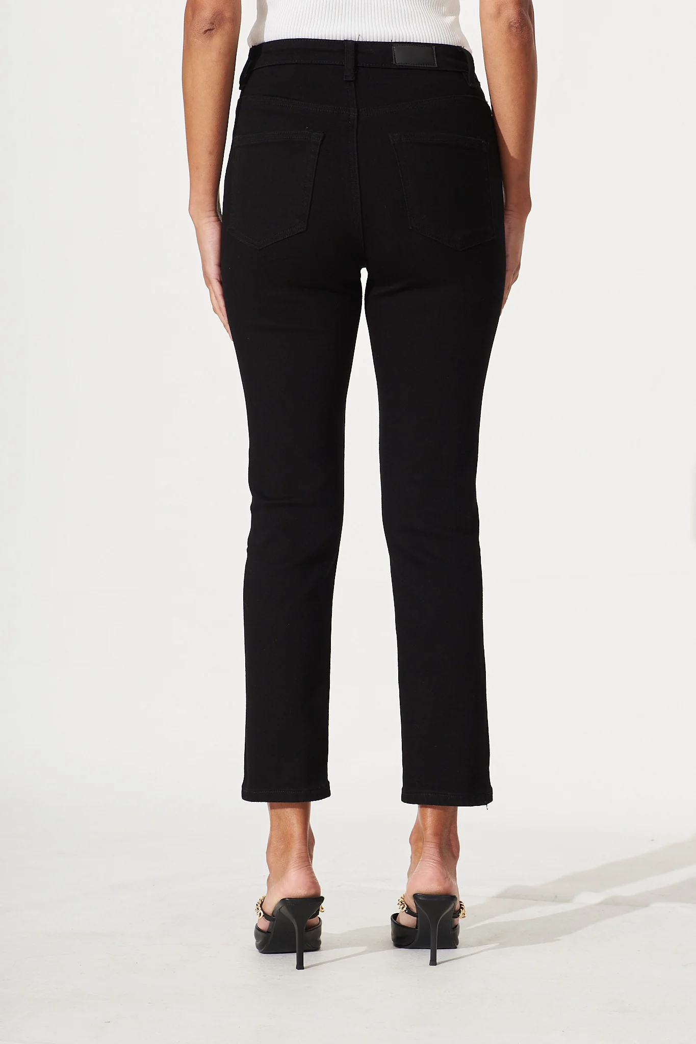 Ace Mid Rise Straight Leg Jean In Black Denim - Image 6