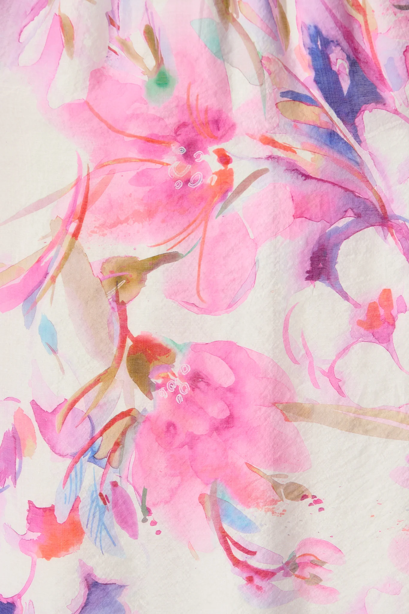 Adrina Maxi Dress in White with Pink Watercolour - Image 9