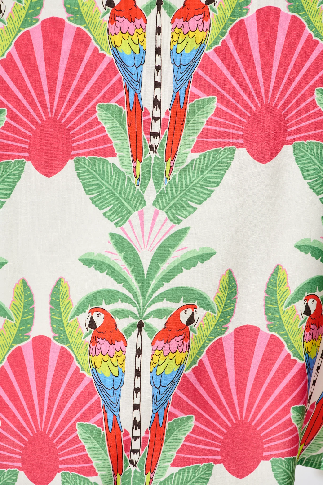 Aere Dress in White with Red Multi Tropical Print - Image 6