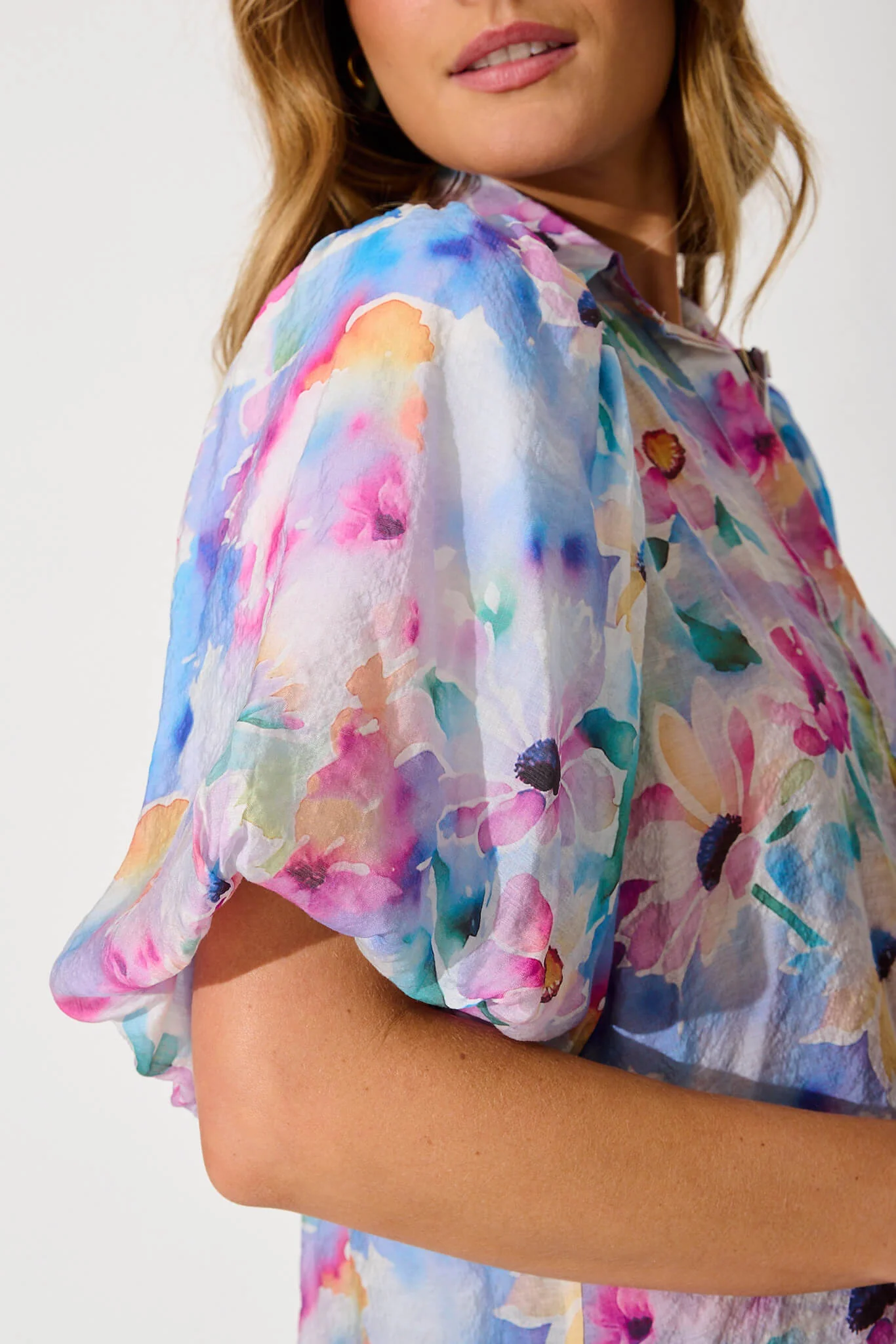 Aeryn Shirt In Pastel Watercolour Floral - Image 11
