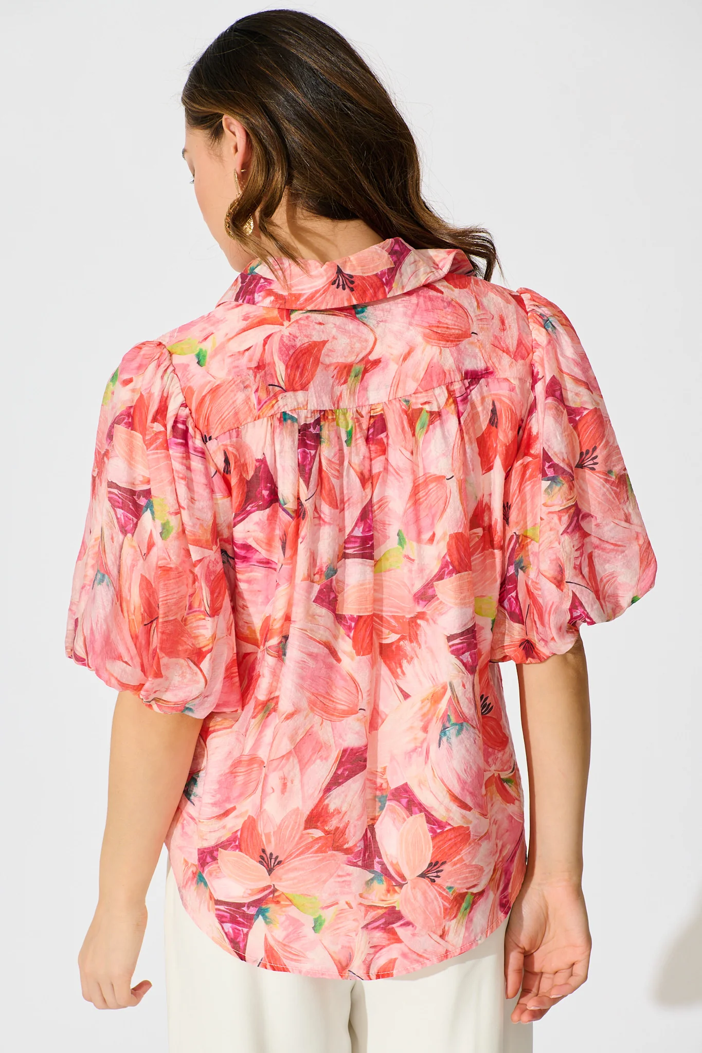 Aeryn Shirt in Pink Watercolour Print - Image 4