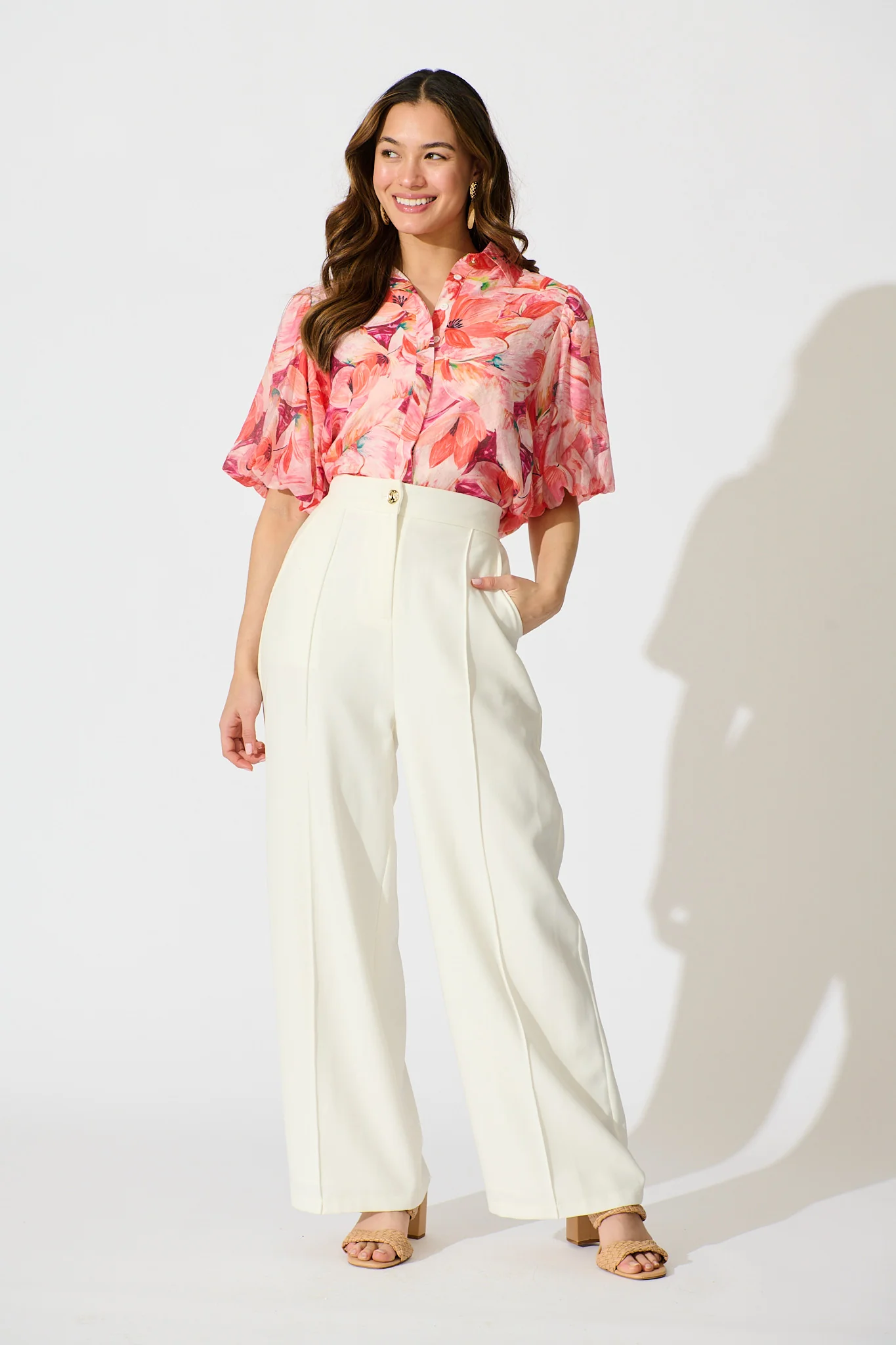 Aeryn Shirt in Pink Watercolour Print - Image 5