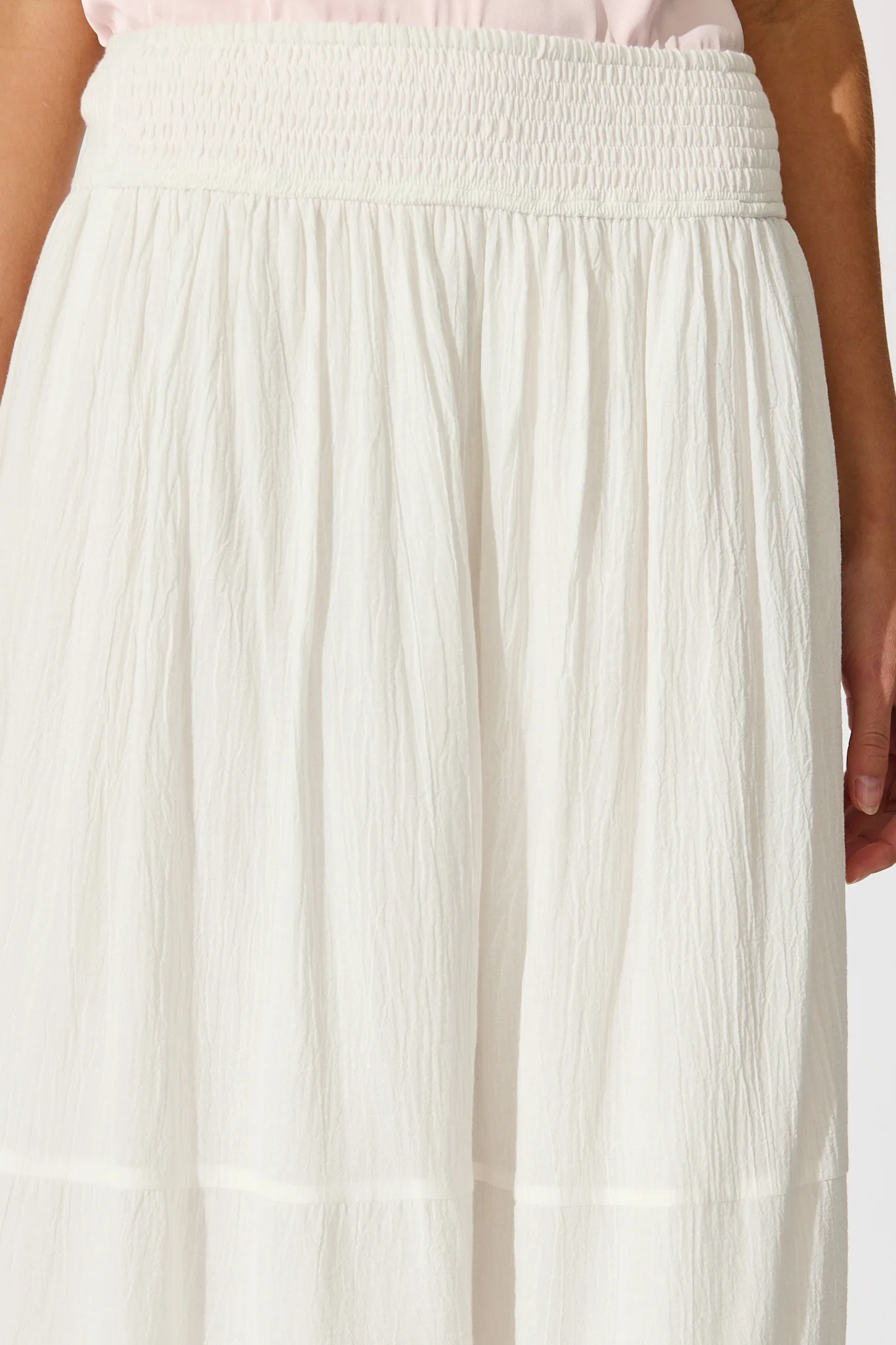Aina Maxi Skirt in White Cotton - Image 8