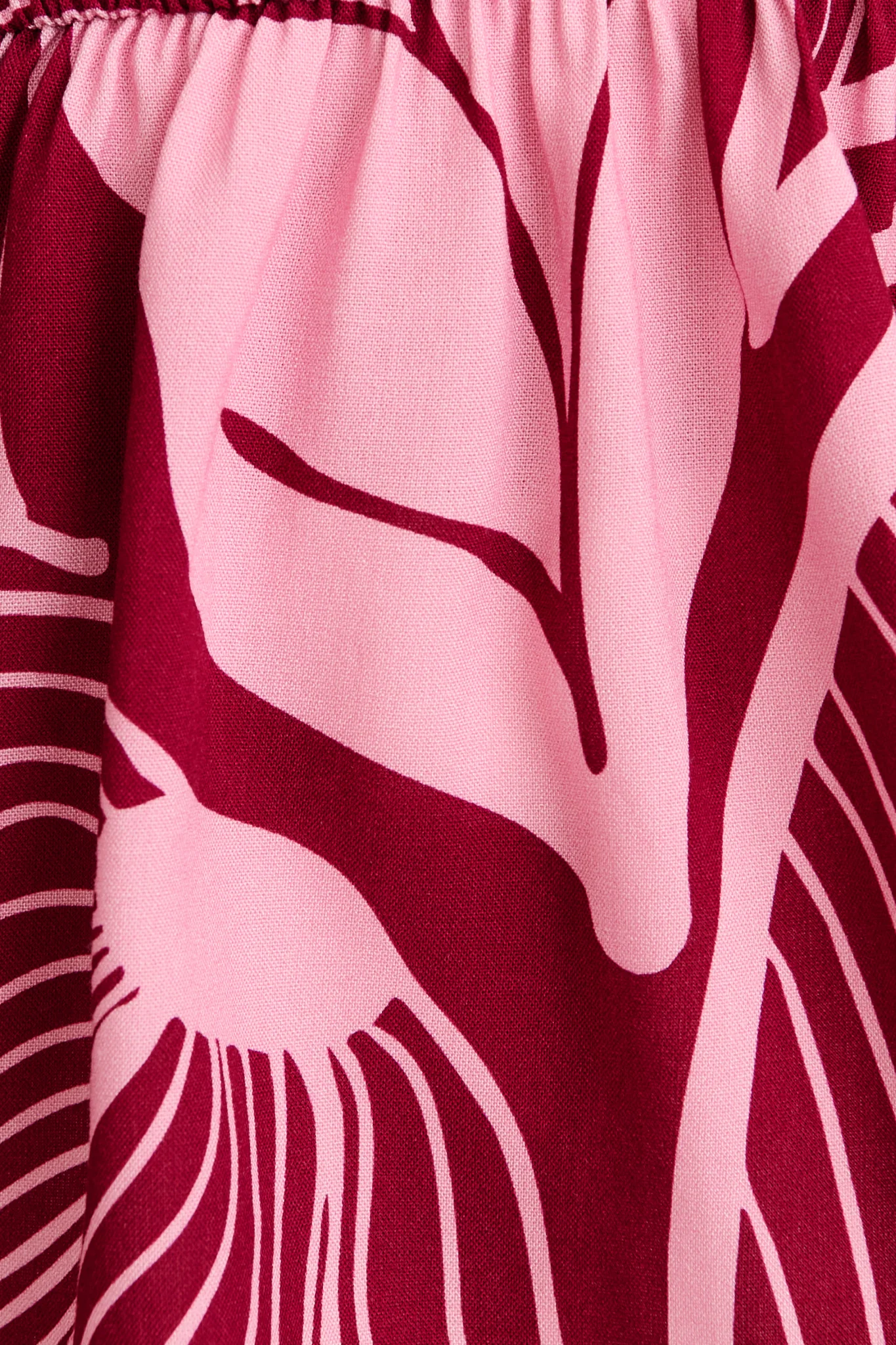 Aleda Top in Plum with Pink Leaf Print - Image 6