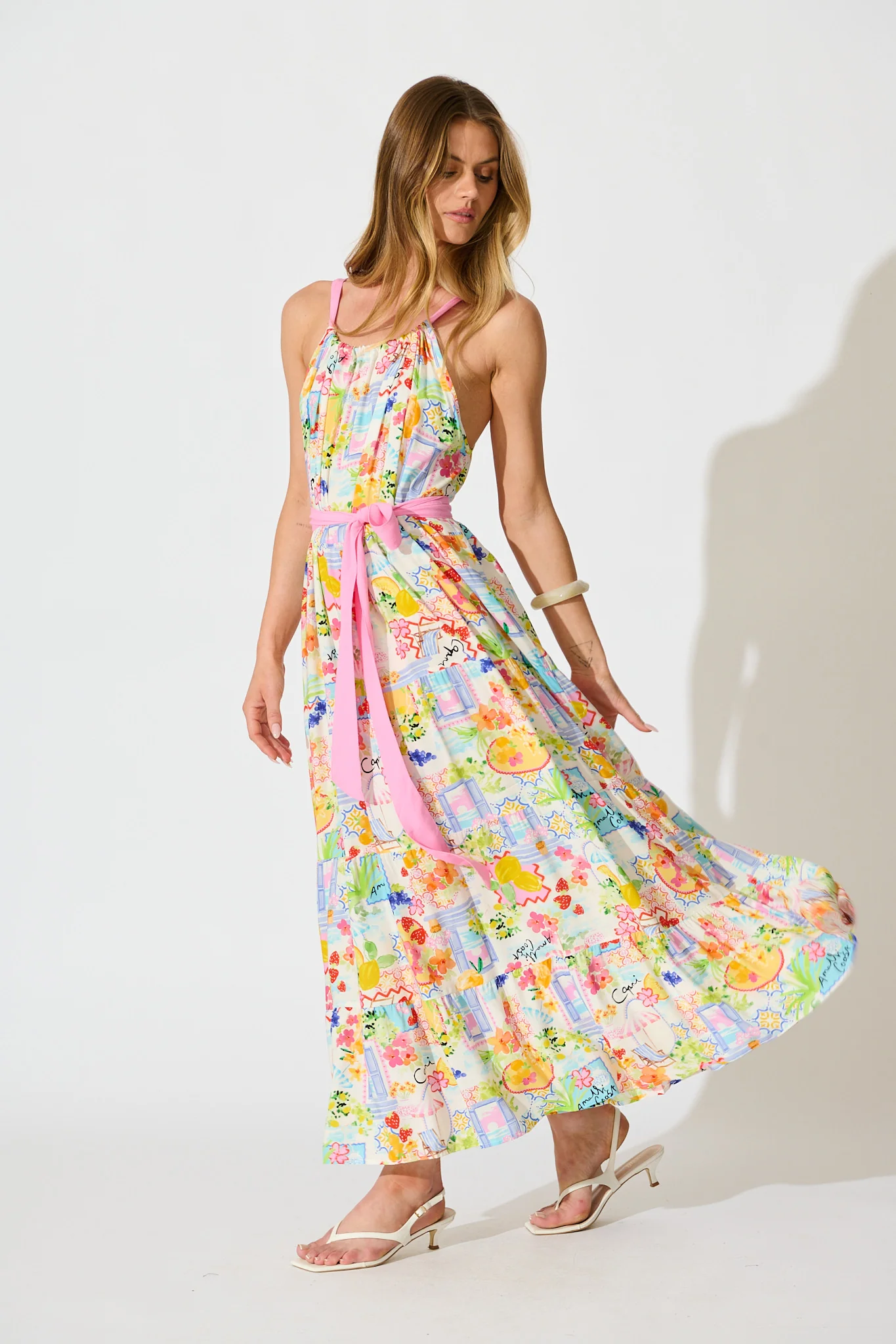 Alena Maxi Dress in Bright Multi Print - Image 3