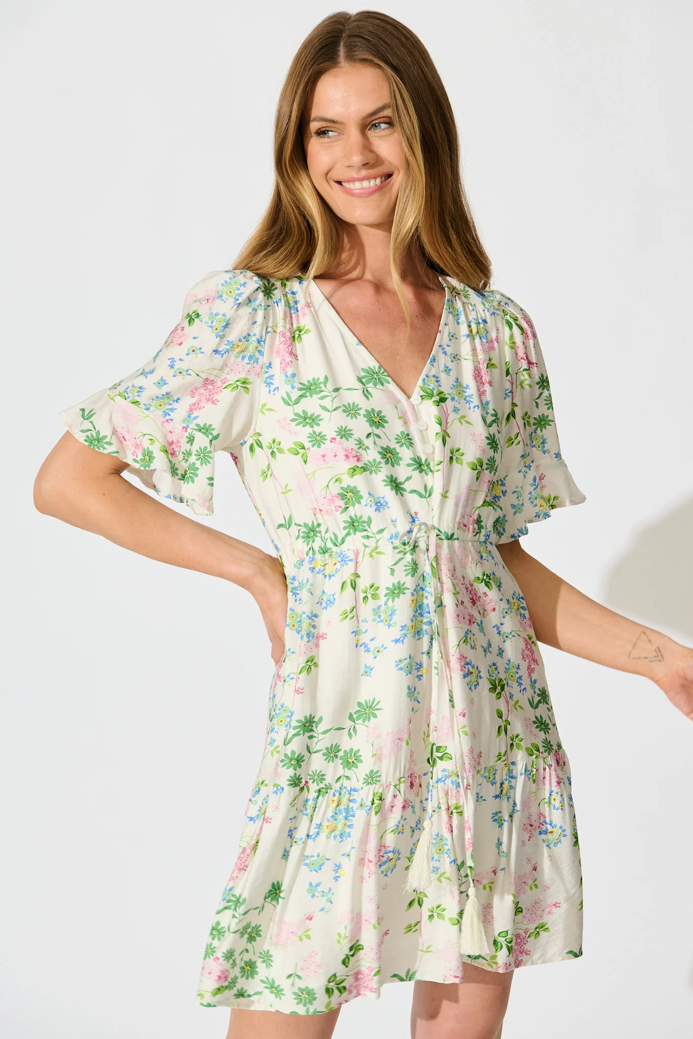 Alenya Dress in Multi Floral - Image 2