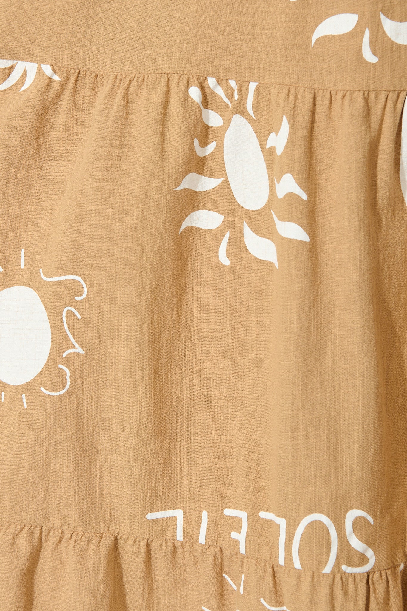 Alexea Midi Sundress in Camel with White Print Cotton - Image 6