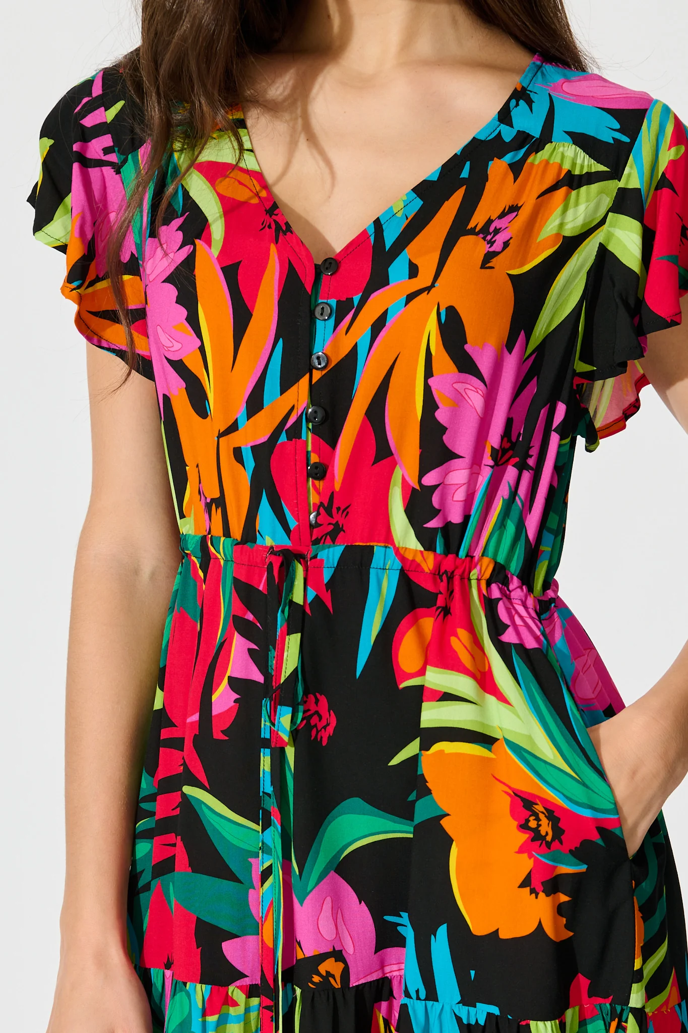 Allyza Dress in Black Multi Floral - Image 5