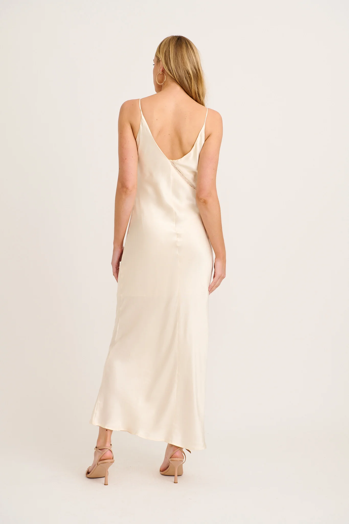 Alto Maxi Dress in Champagne Satin - Image 4