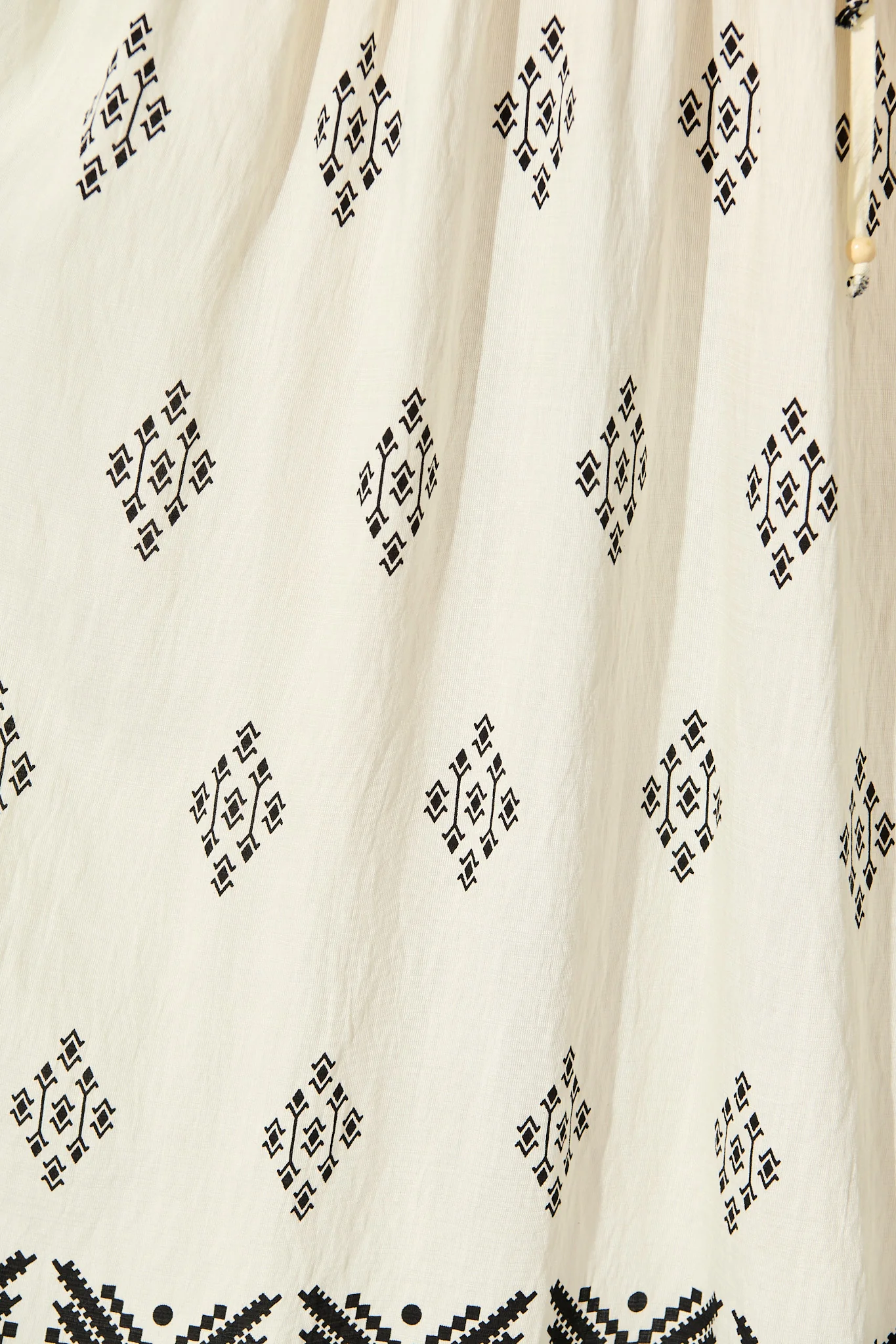 Amabelle Midi Dress in Cream with Black Border Linen Blend - Image 6