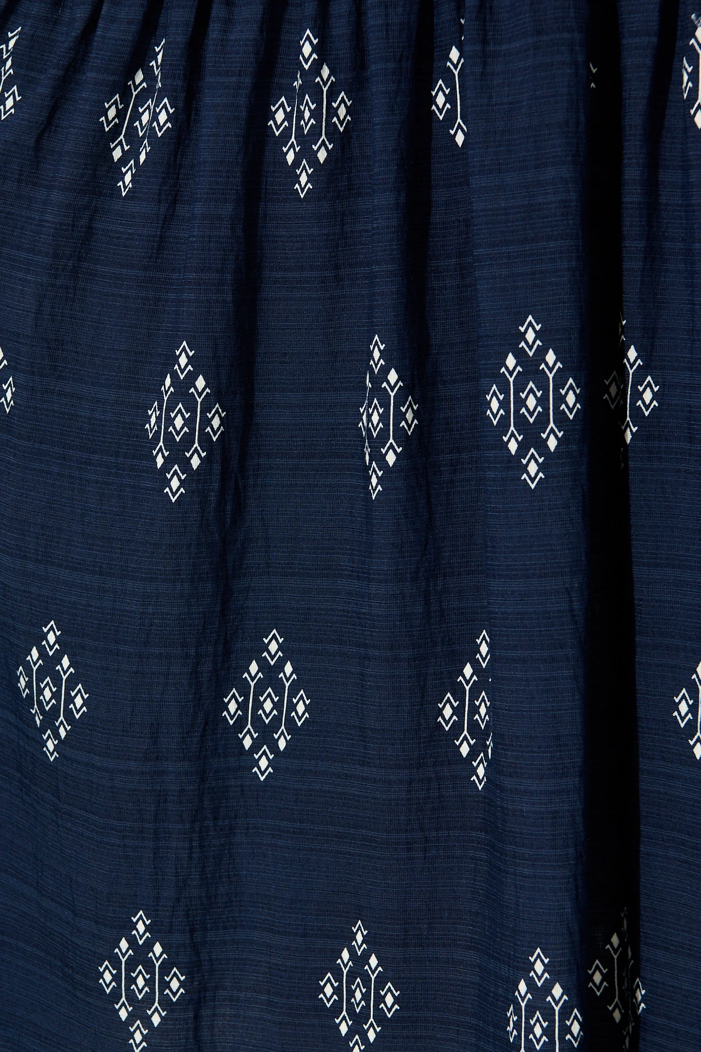 Amabelle Midi Dress in Navy with White Border Linen Blend - Image 6
