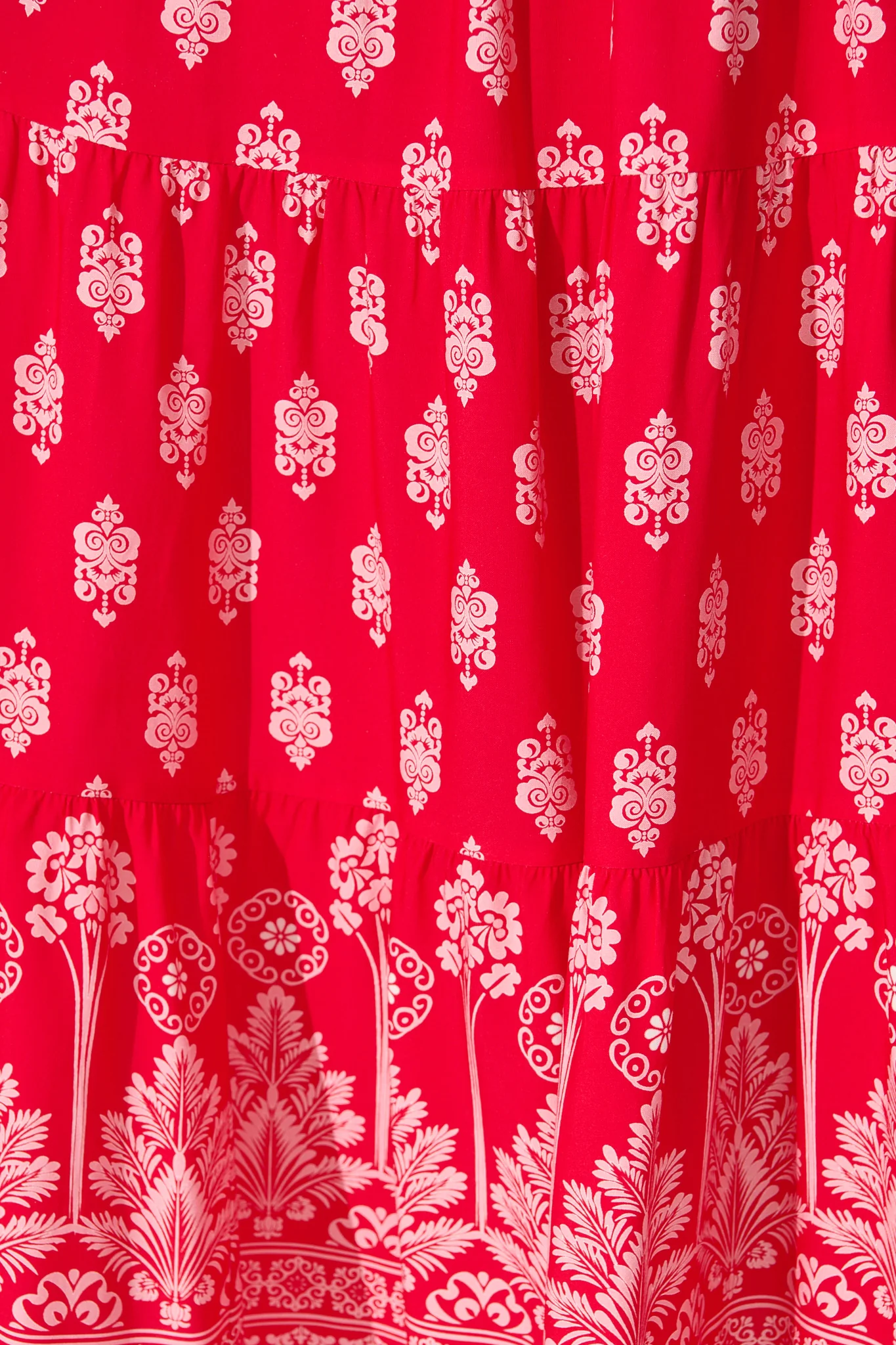 Amadi Maxi Skirt in Red with Pink Boho Print - Image 6