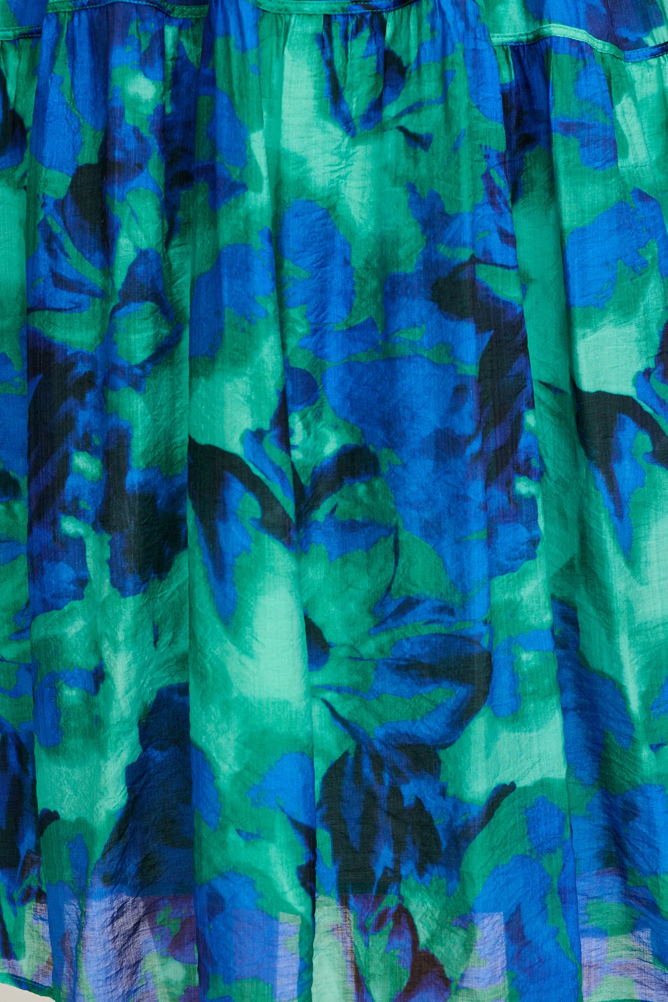 Amalie Midi Dress in Blue and Green Watercolour Print - Image 6