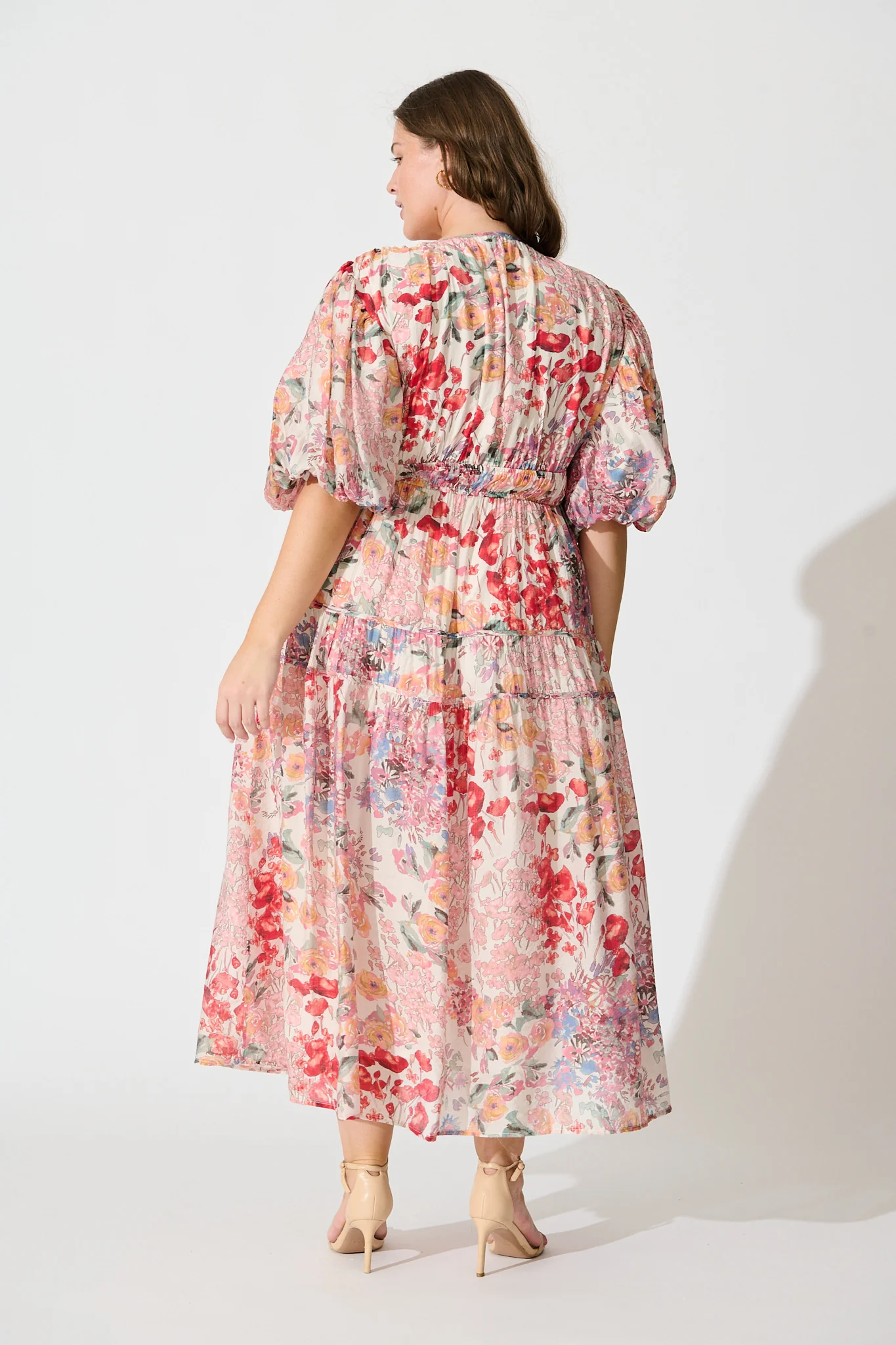 Amalie Midi Dress In Blush Multi Floral - Image 9