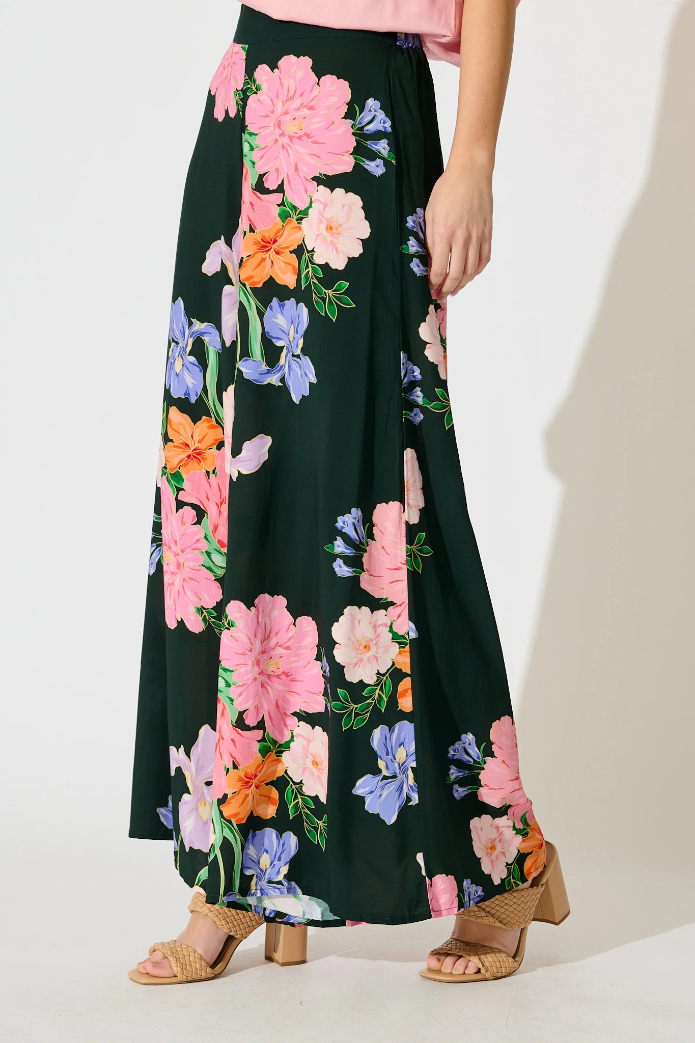 Amara Garden Pant in Green with Multi Floral - Image 6