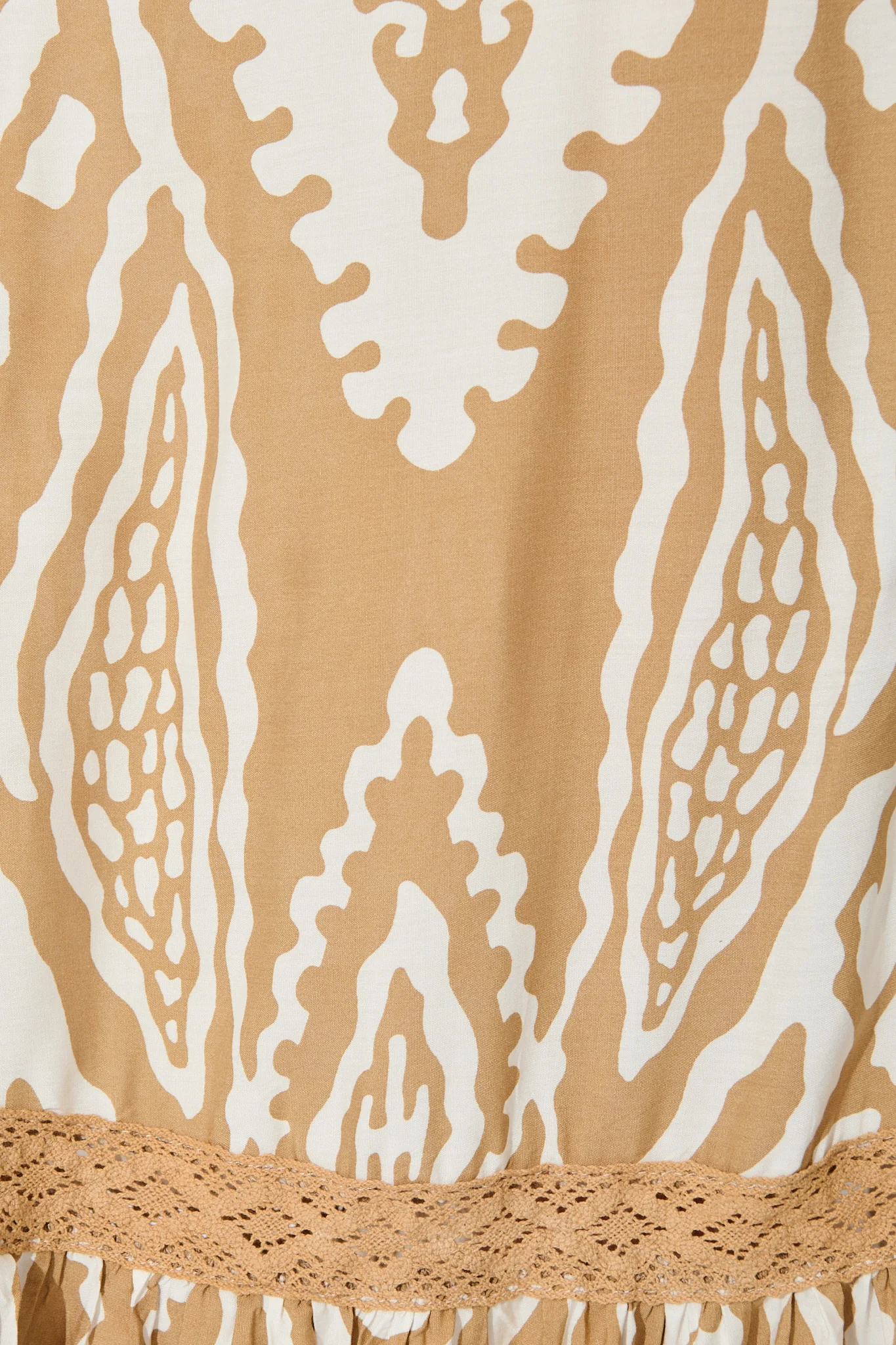 Amarie Maxi Dress in Beige and White Boho Print - Image 6