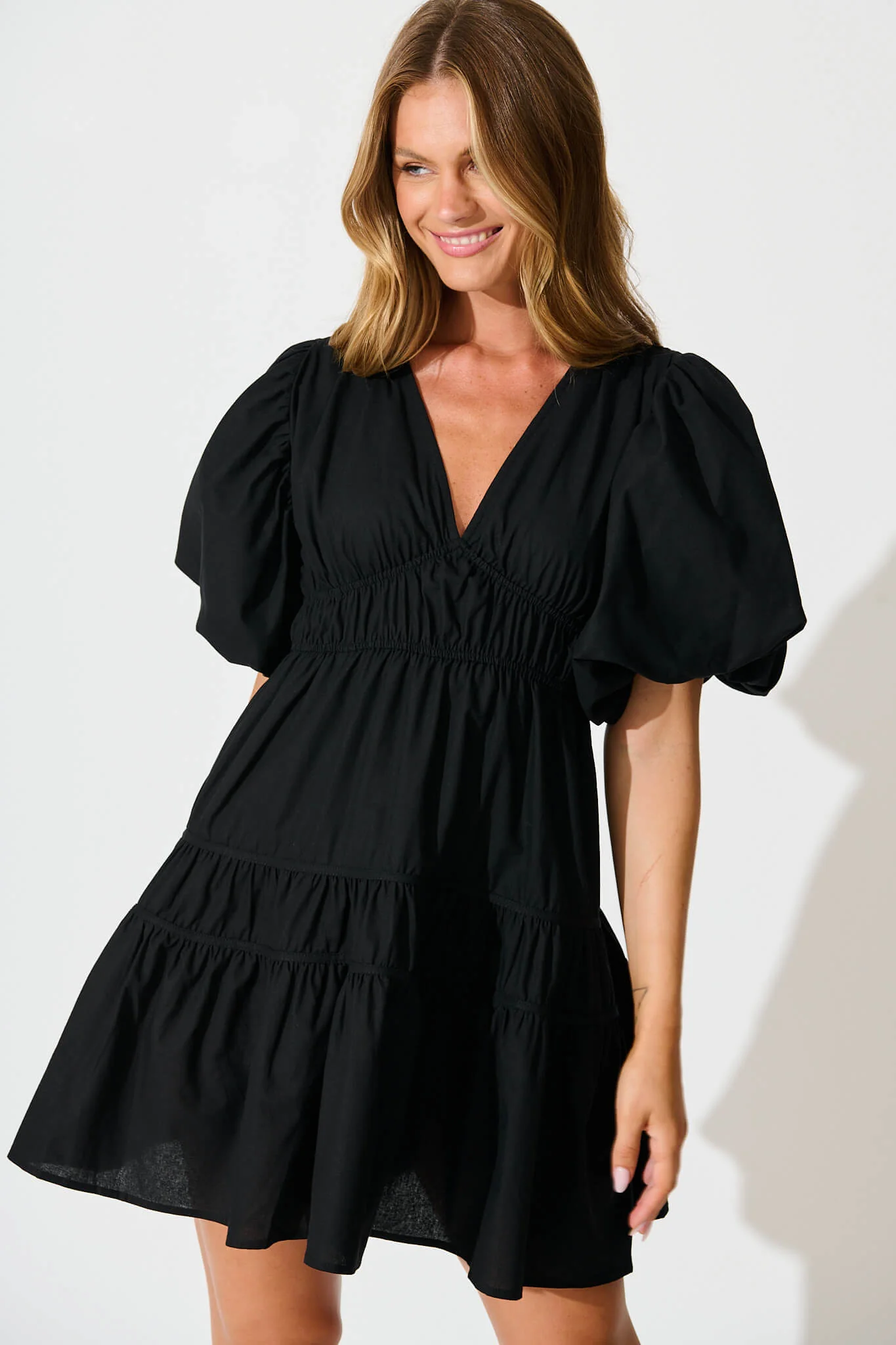 Amarusso Dress in Black Cotton - Image 2