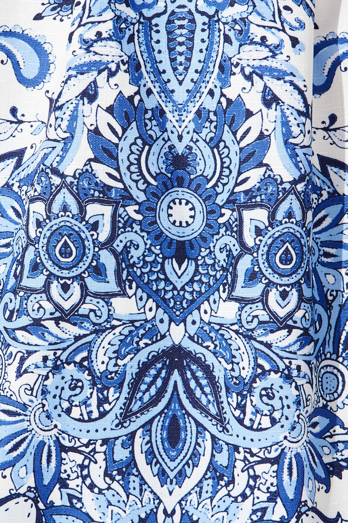 Amira Shirt Dress In White With Blue Print - Image 7