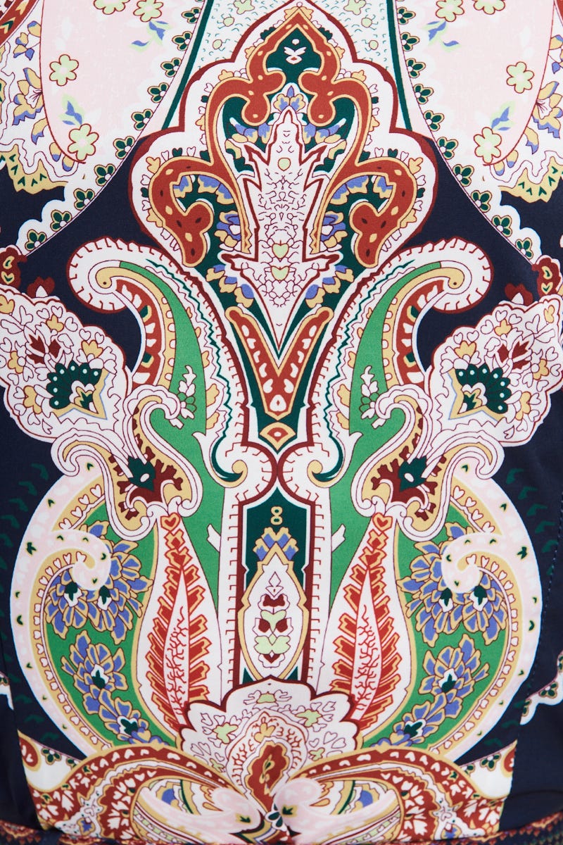 Amore Dress In Navy Paisley - Image 10