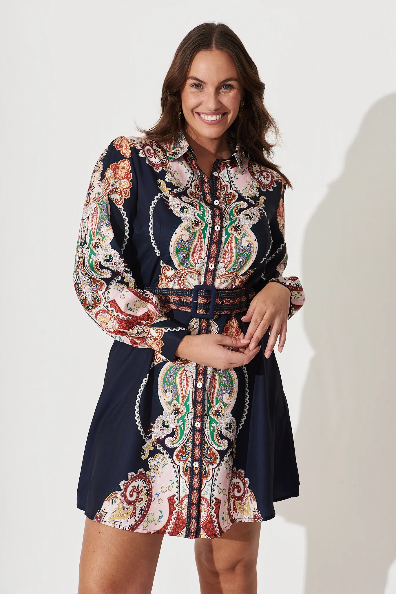 Amore Dress In Navy Paisley - Image 5