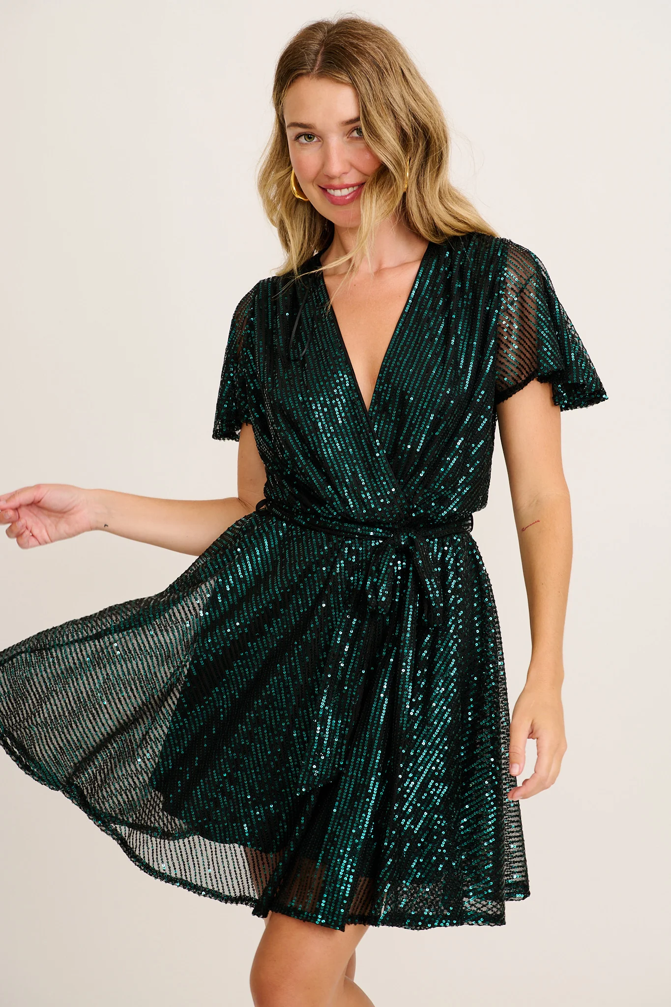 Amoretto Dress in Emerald Sequin - Image 5