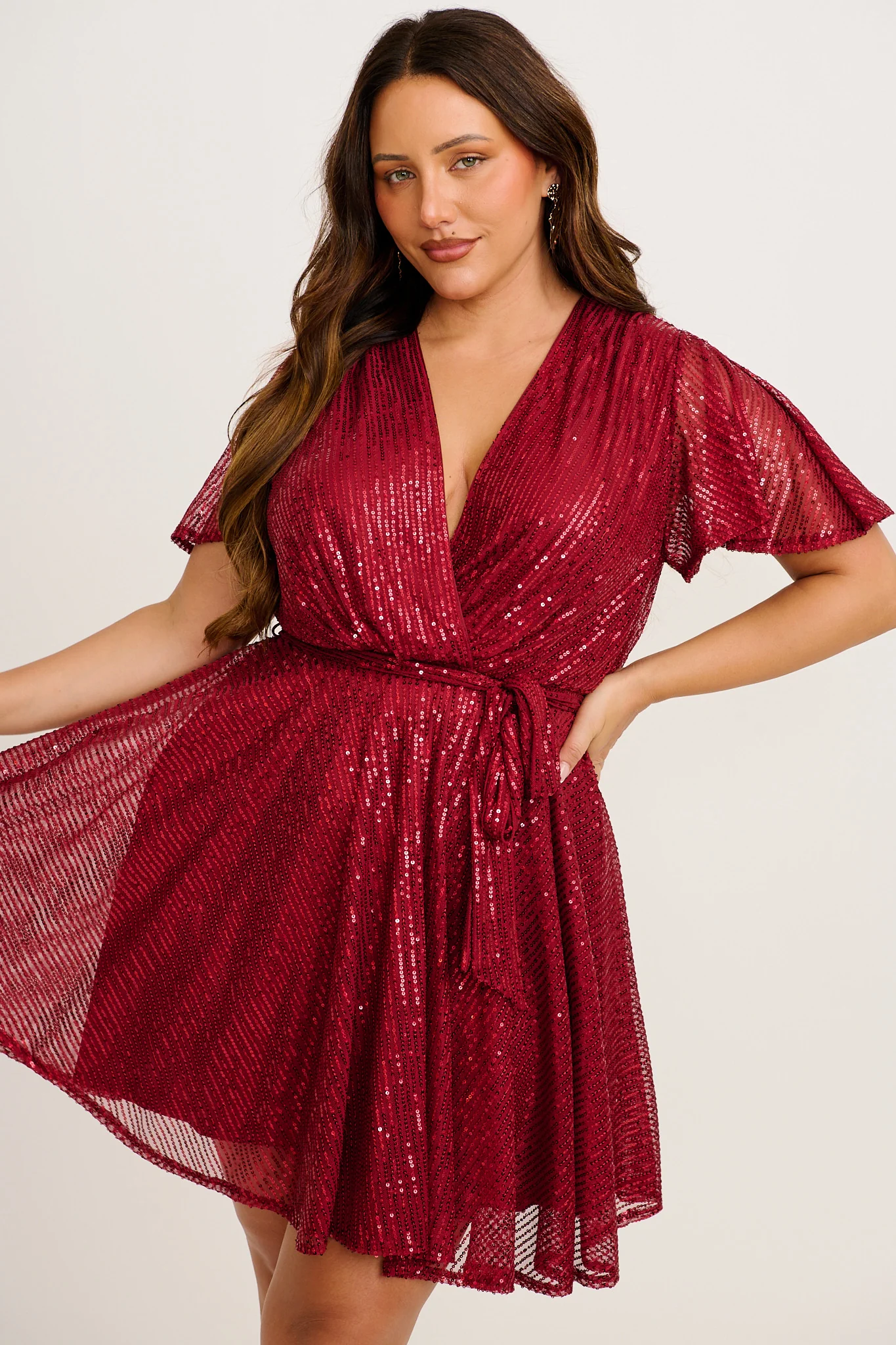 Amoretto Dress in Red Wine Sequin - Image 3