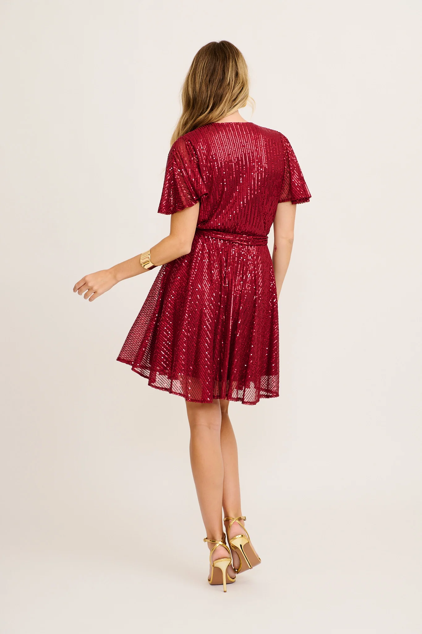 Amoretto Dress in Red Wine Sequin - Image 8