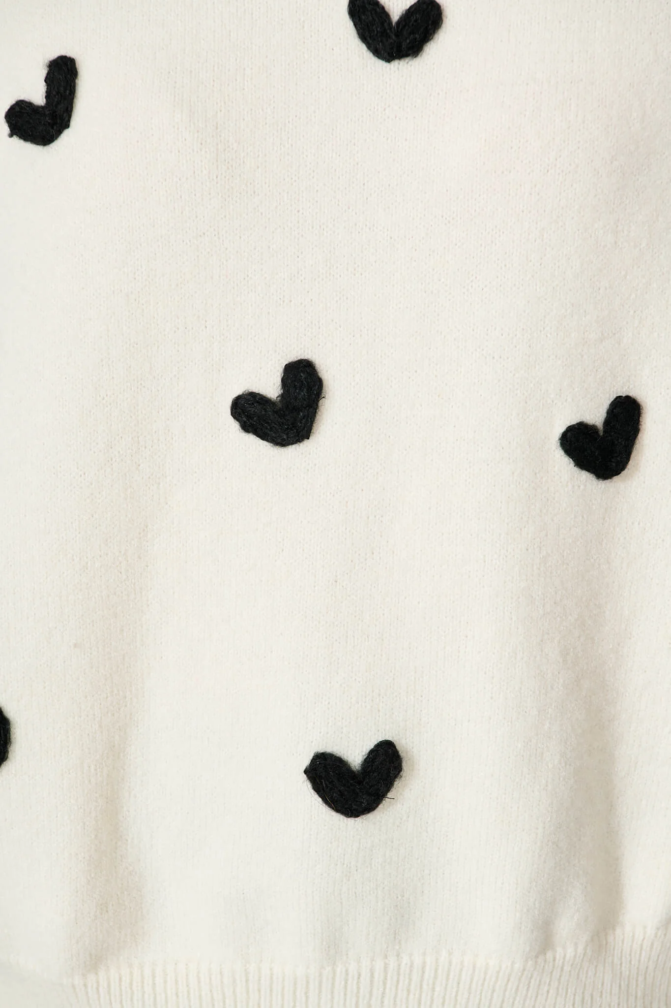 Angie Knit in Cream with Black Heart Wool Blend - Image 9