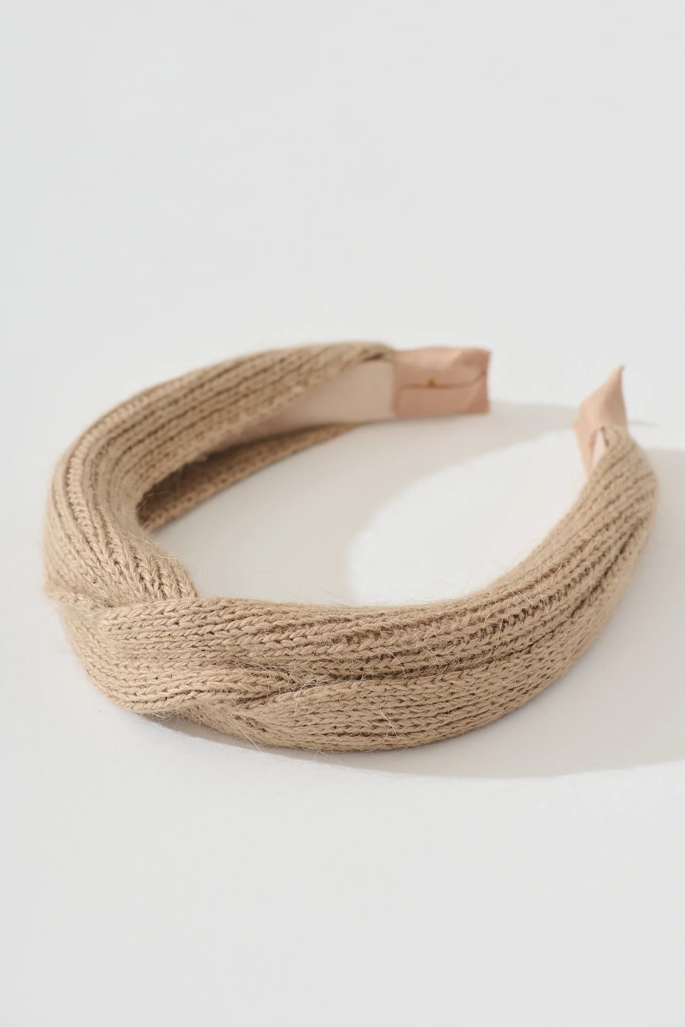 Anica Knitted Headband in Light Brown - Image 3
