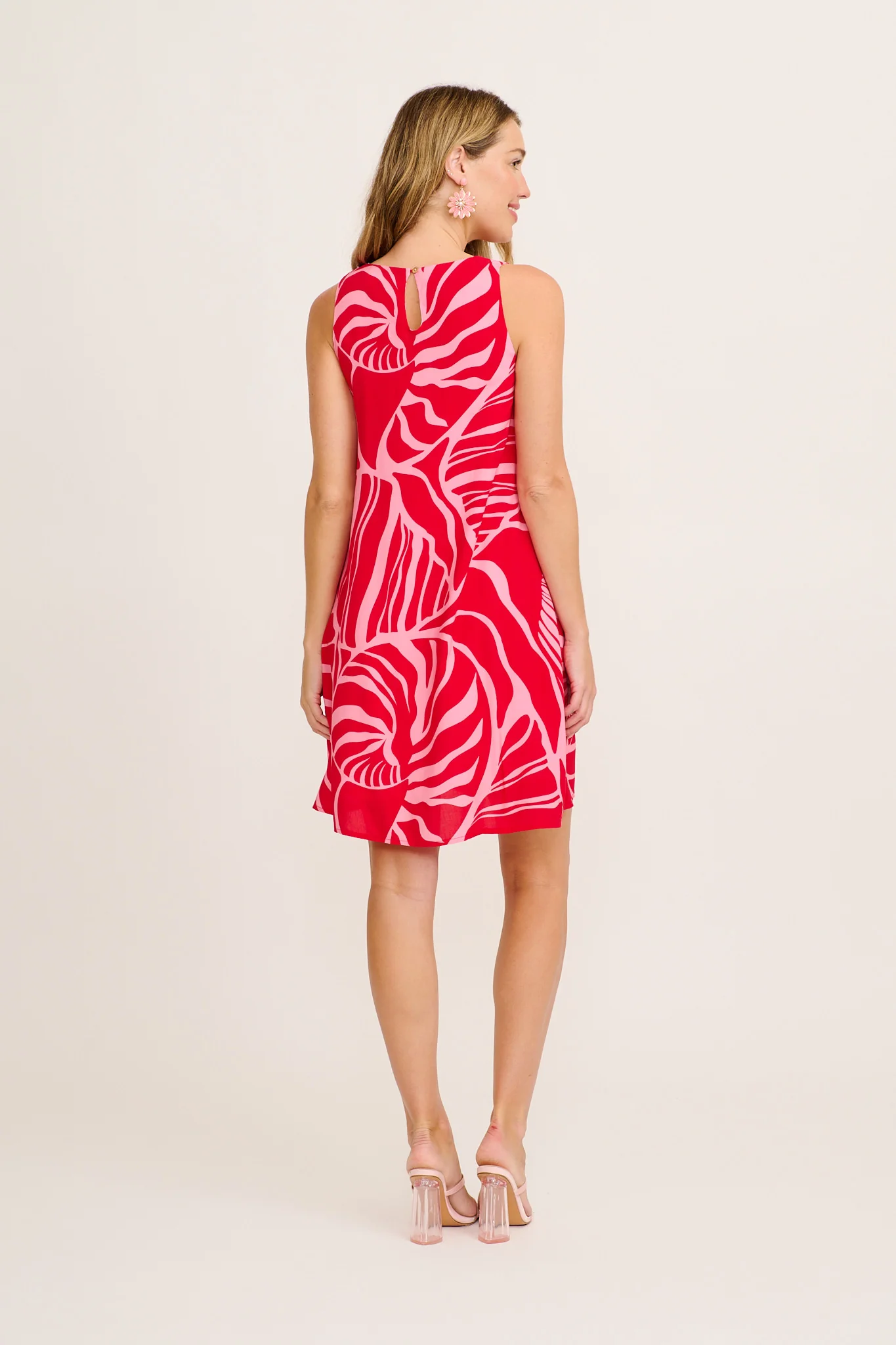 Aniyah Dress in Red with Pink Print - Image 4