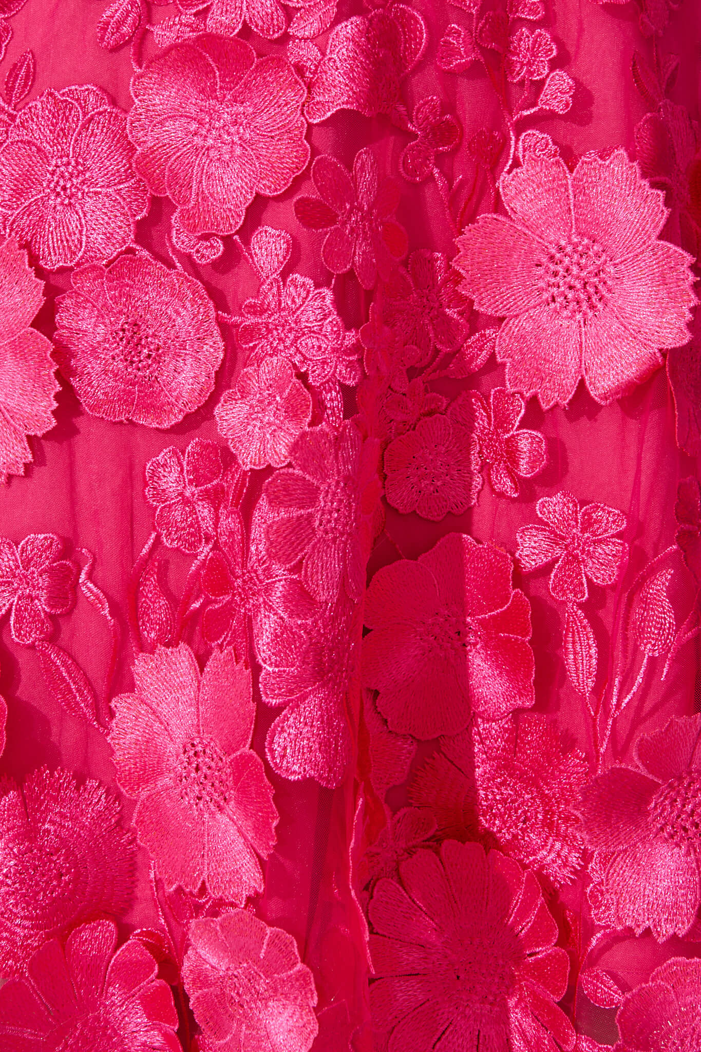 Annalise Dress in Hot Pink Embroidered Tulle - Image 10