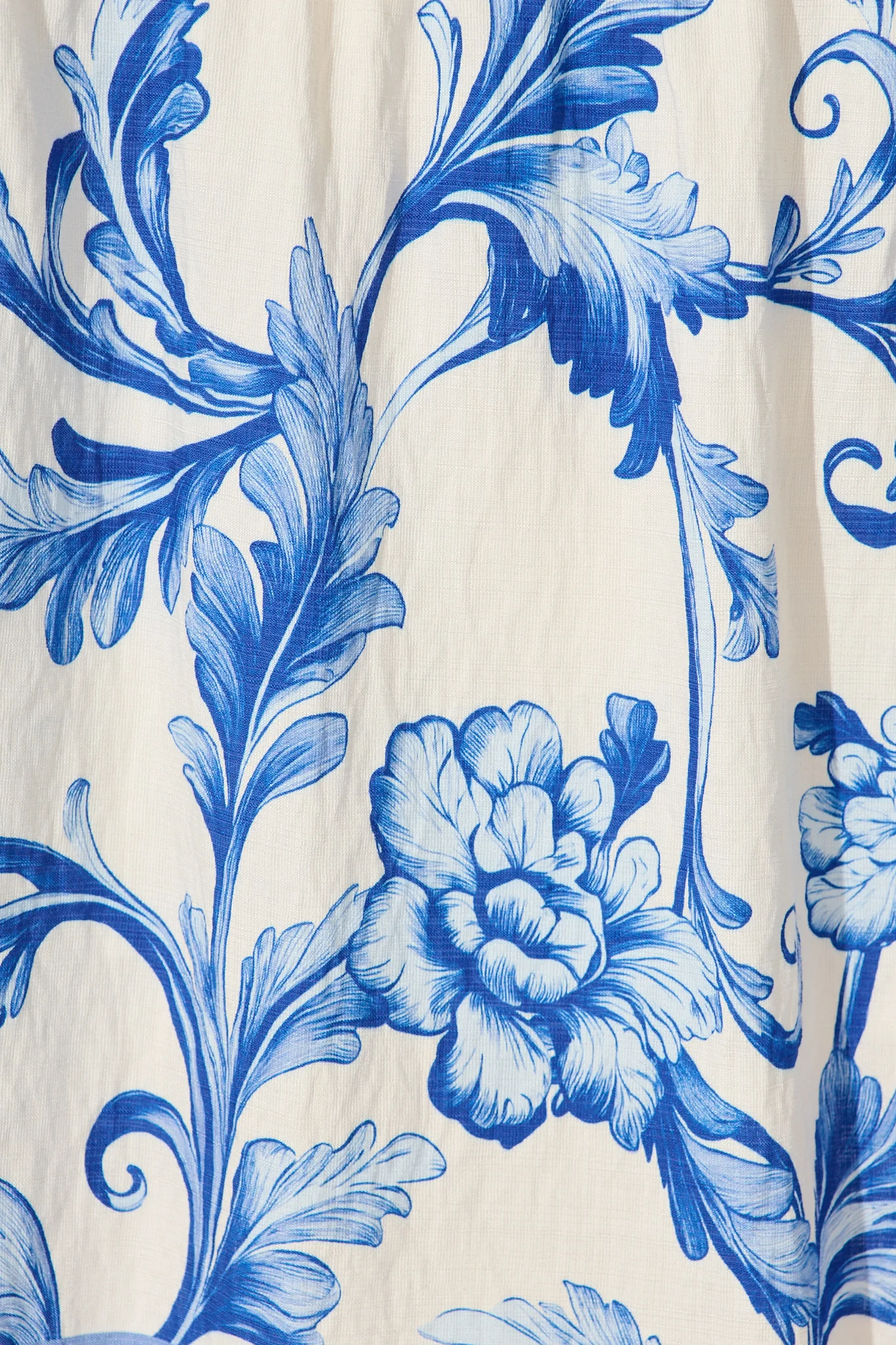 Annalyse Midi Dress in White with Blue Floral - Image 6