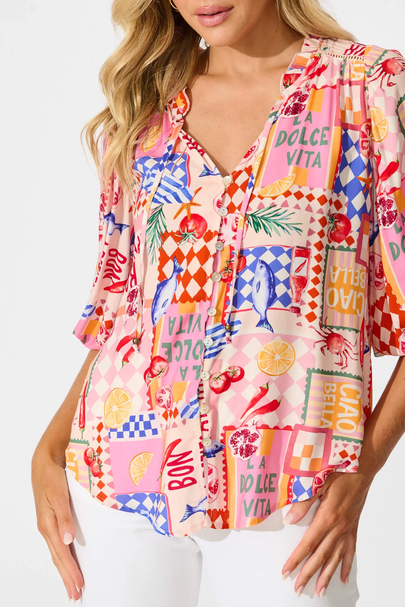 Annelie Top In Multi Conversational Print - Image 5