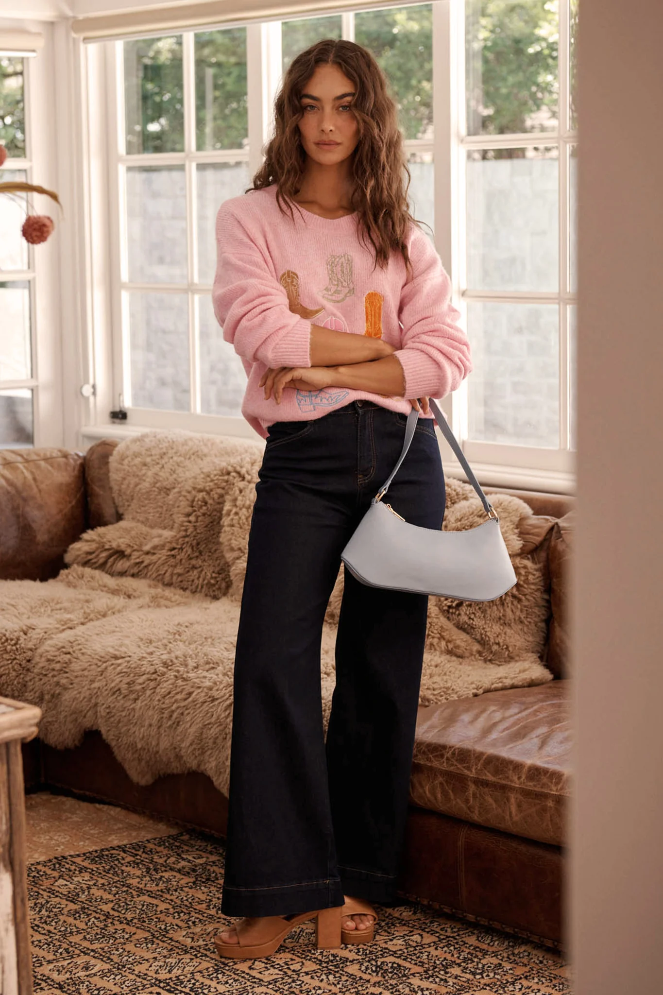Aria Shoulder Bag in Powder Blue - Image 2