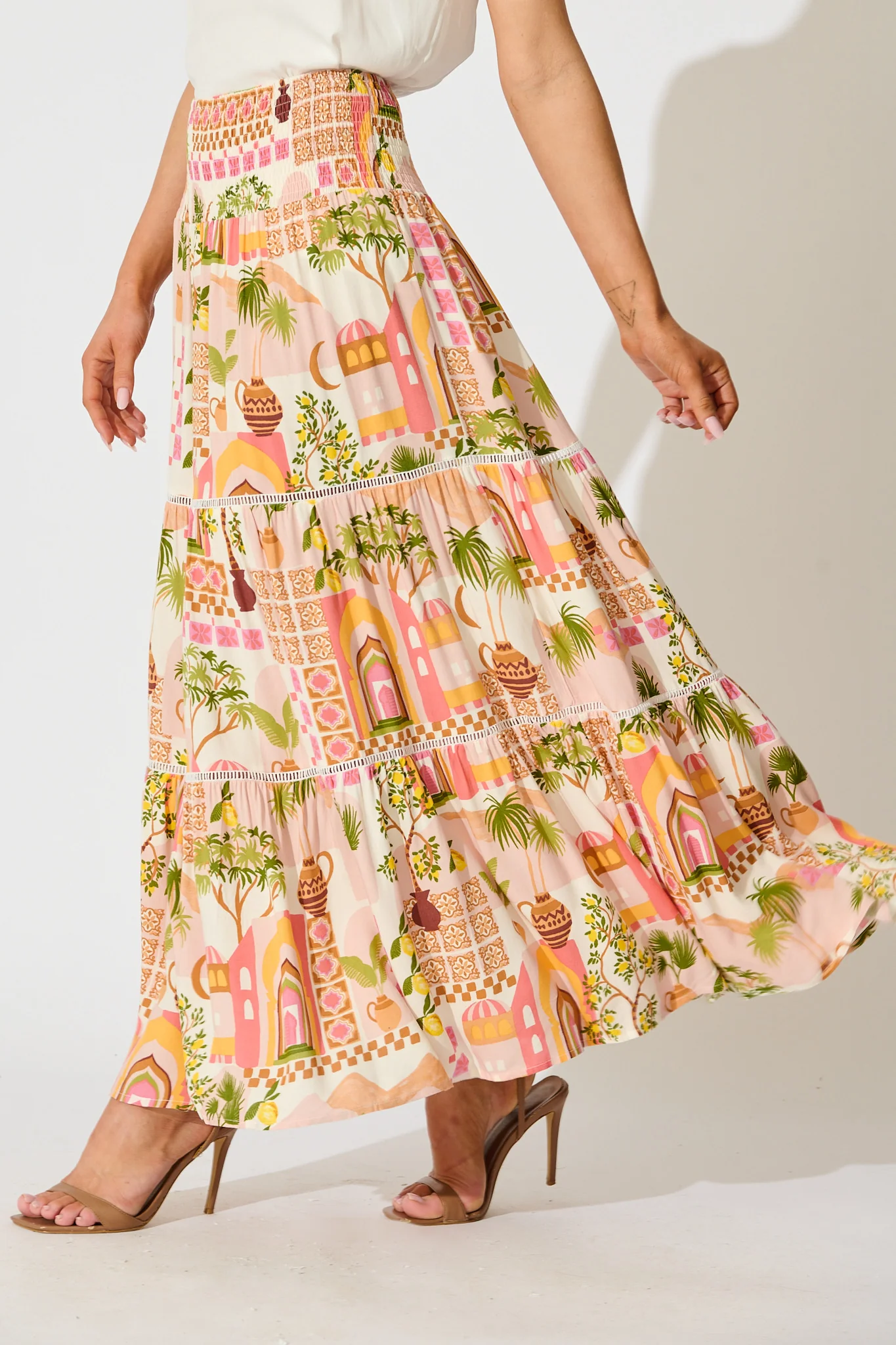 Ariza Maxi Skirt in Multi Print - Image 2