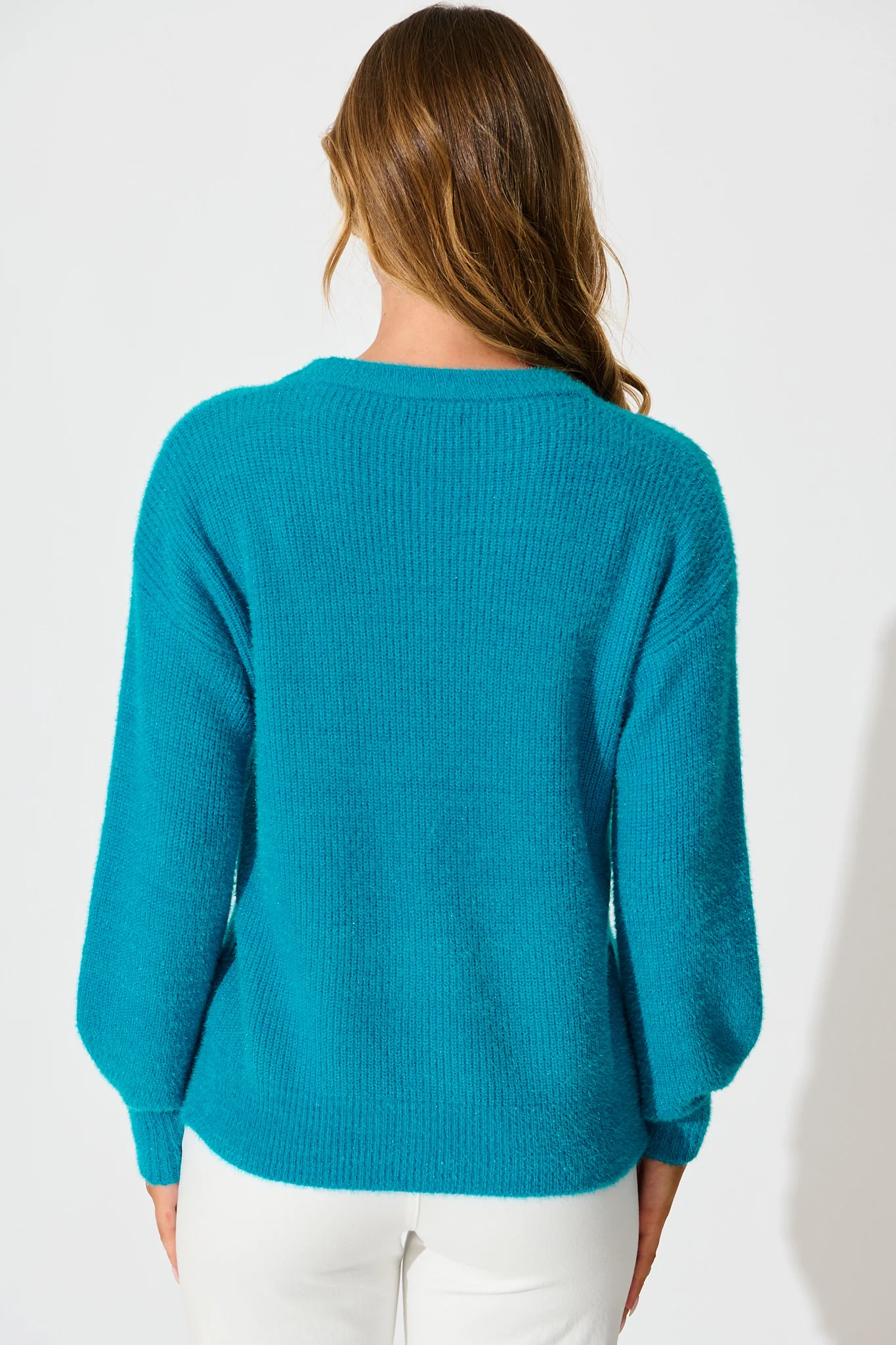 Arla Knit In Blue Wool Blend - Image 3