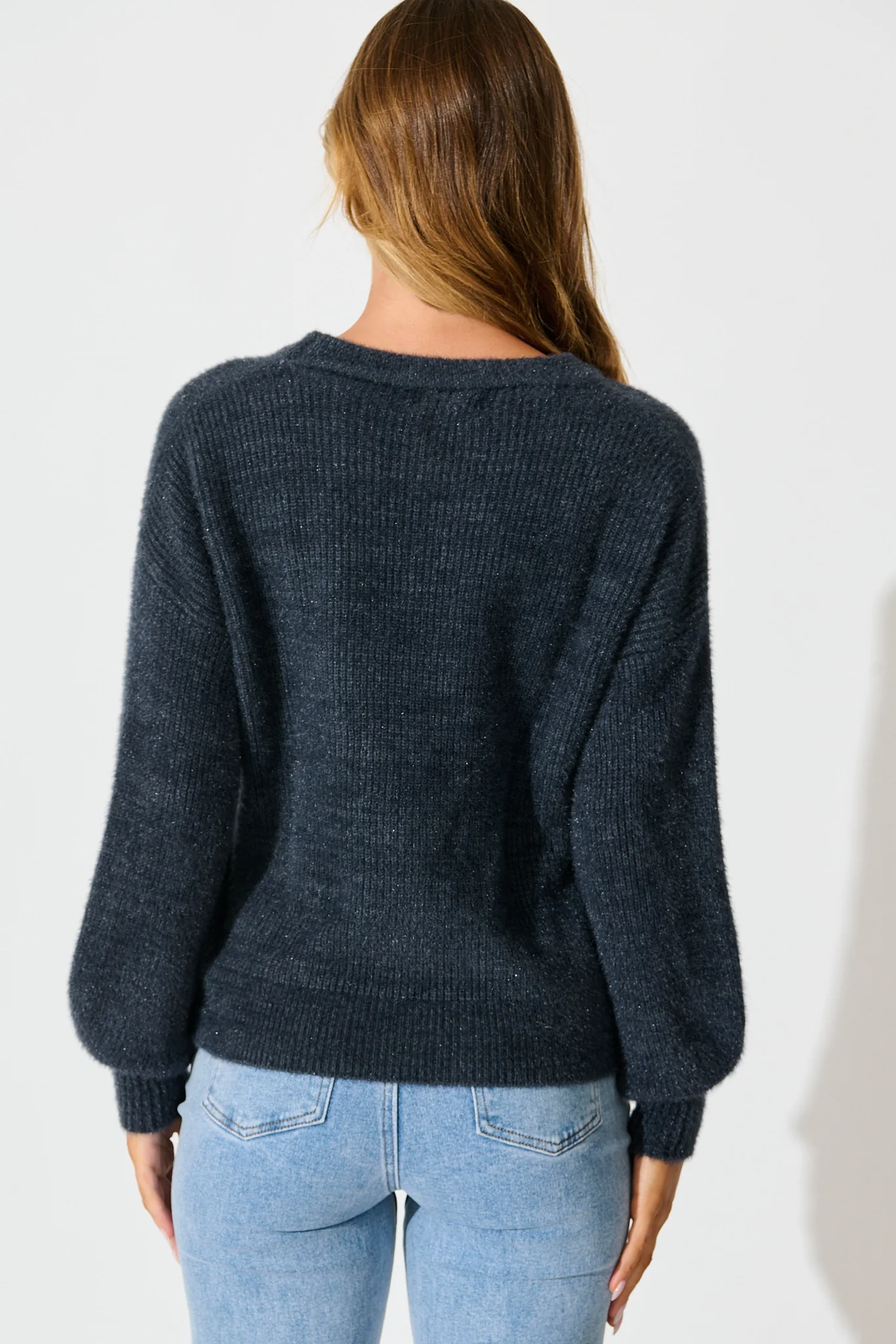 Arla Knit In Charcoal Wool Blend - Image 3