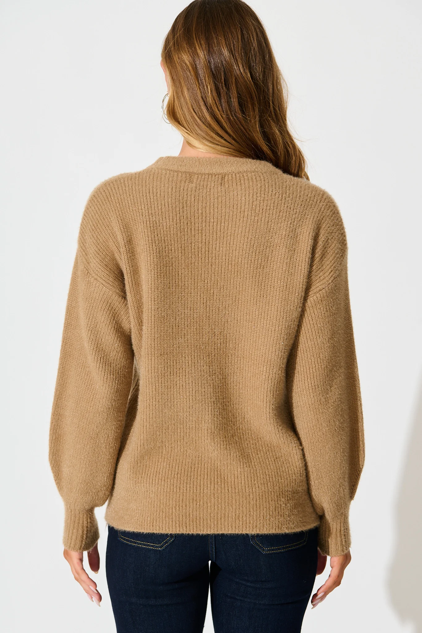 Arla Knit In Mocha Wool Blend - Image 3