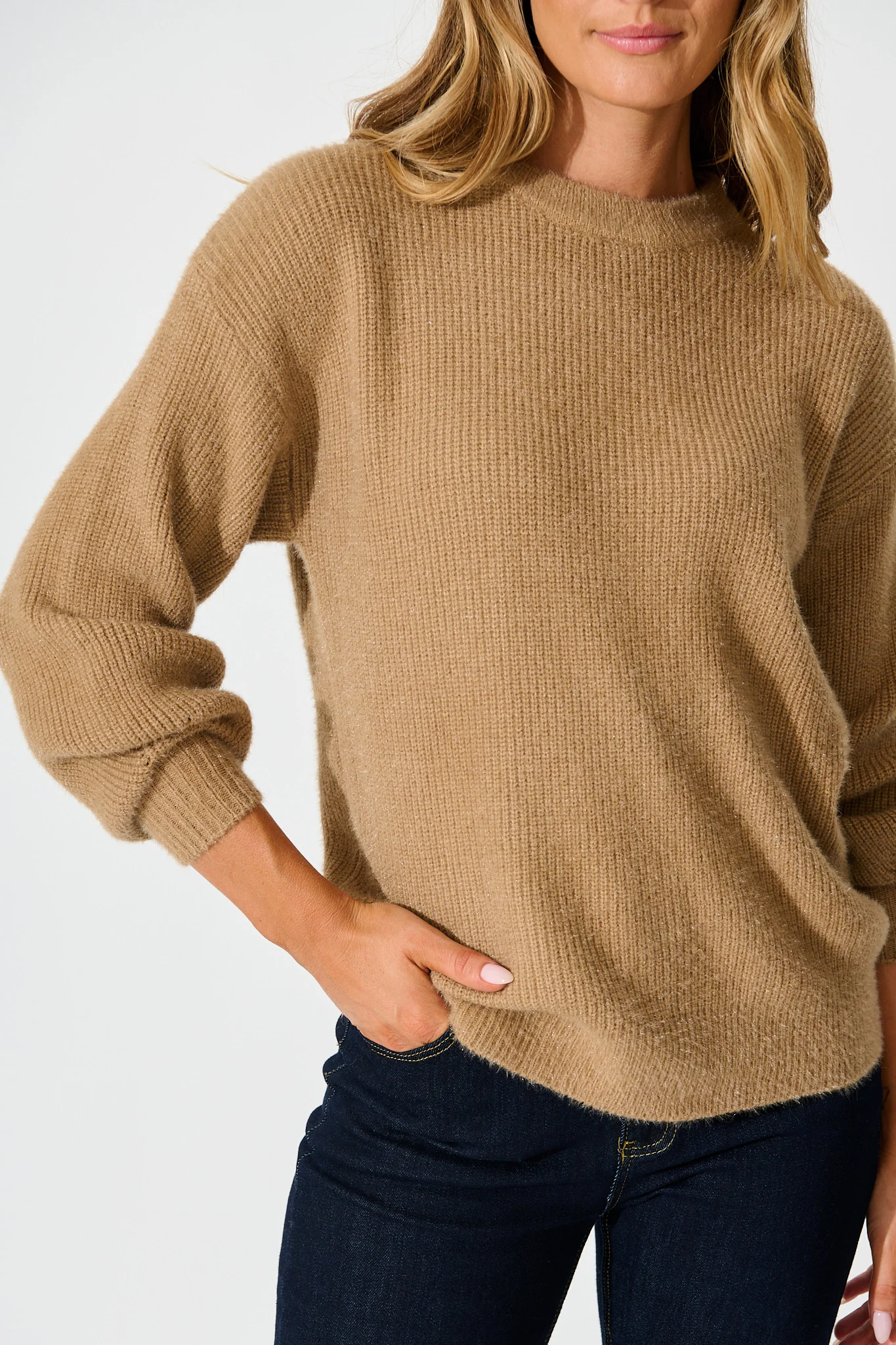 Arla Knit In Mocha Wool Blend - Image 5