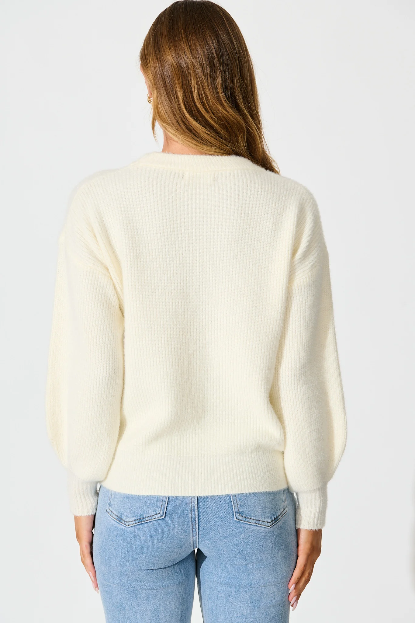 Arla Knit In White Wool Blend - Image 3