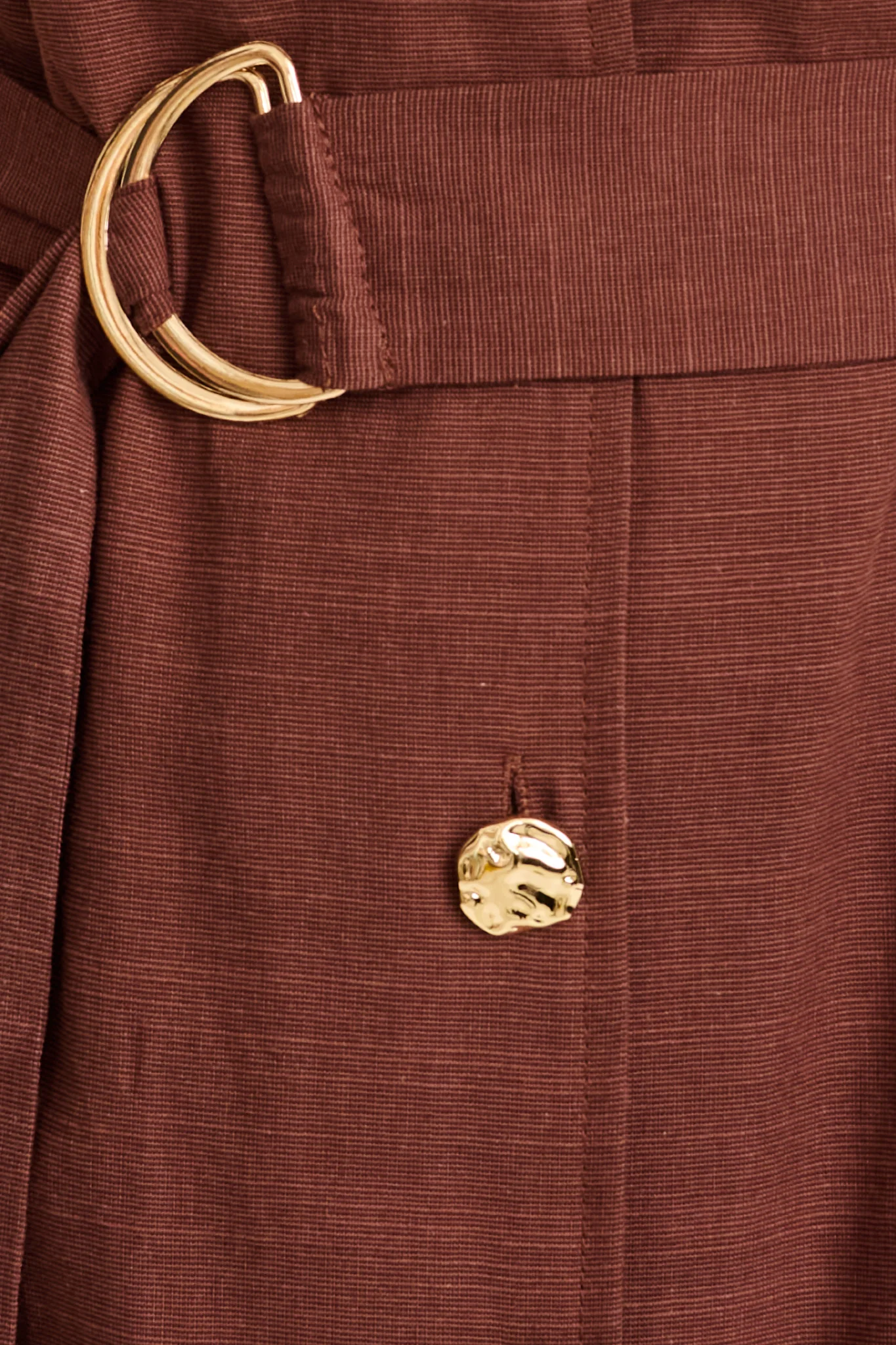 Arlena Maxi Shirt Dress in Chocolate Cotton Linen - Image 5
