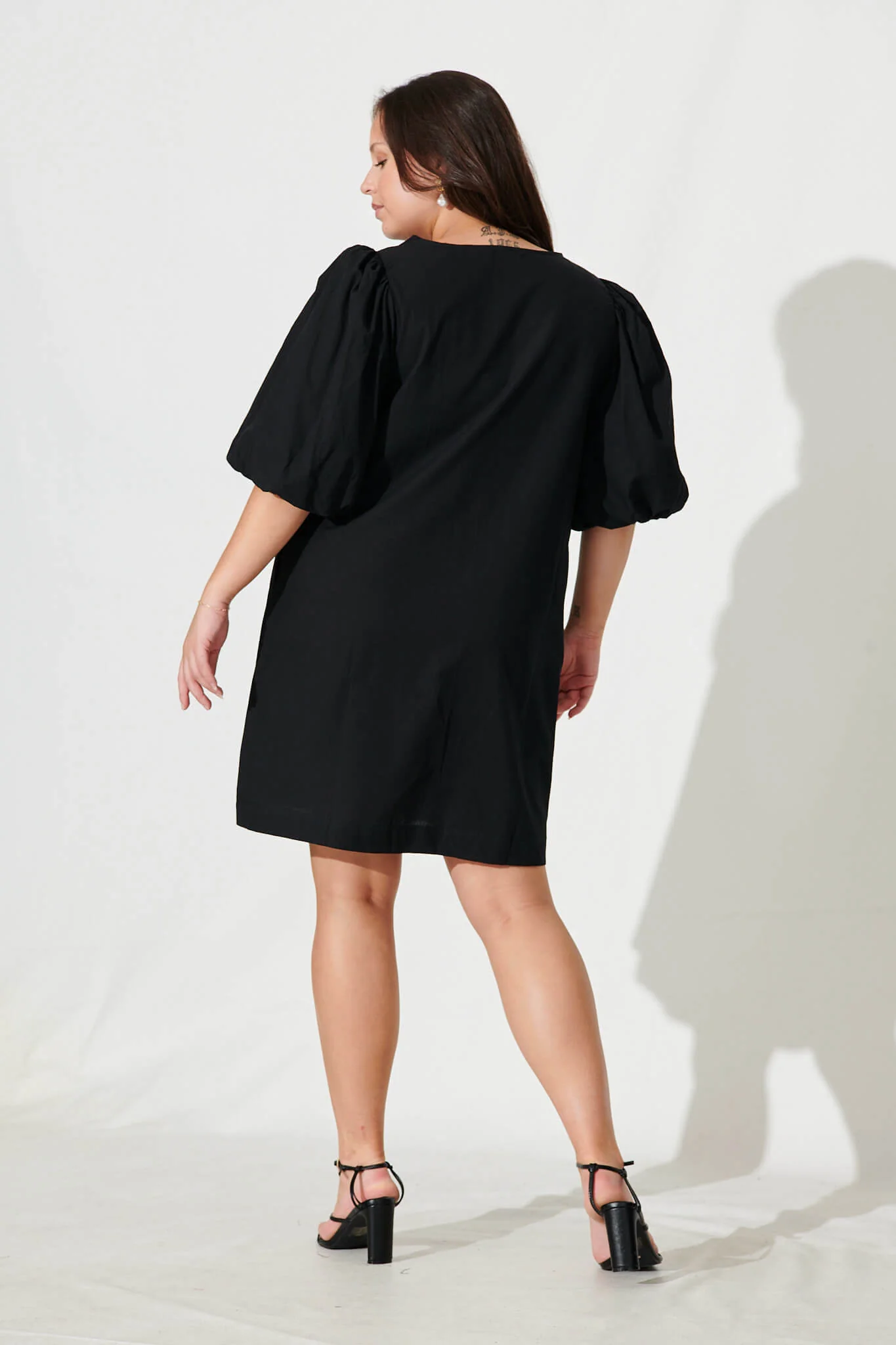 Ashlynn Dress In Black Cotton - Image 10