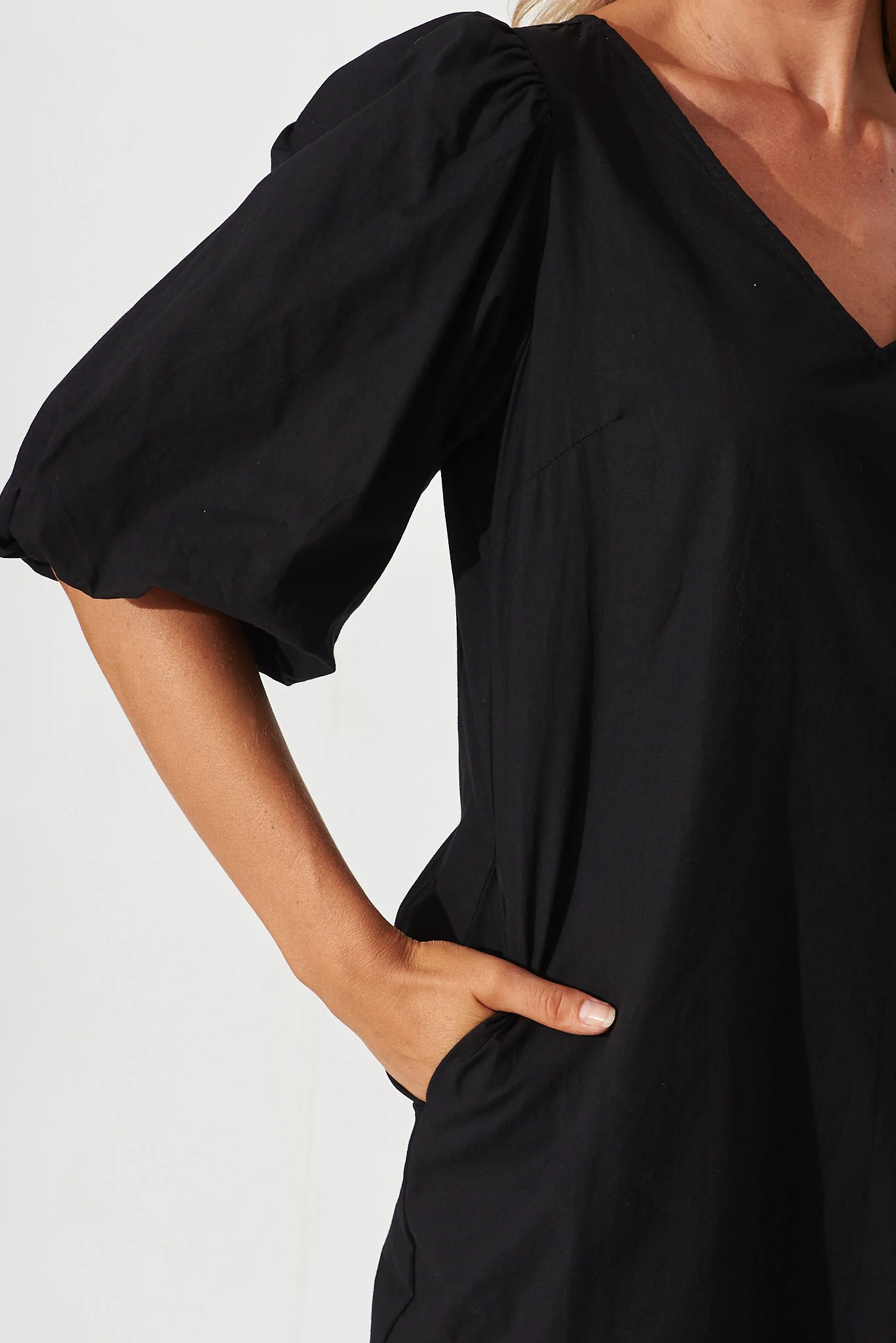 Ashlynn Dress In Black Cotton - Image 5