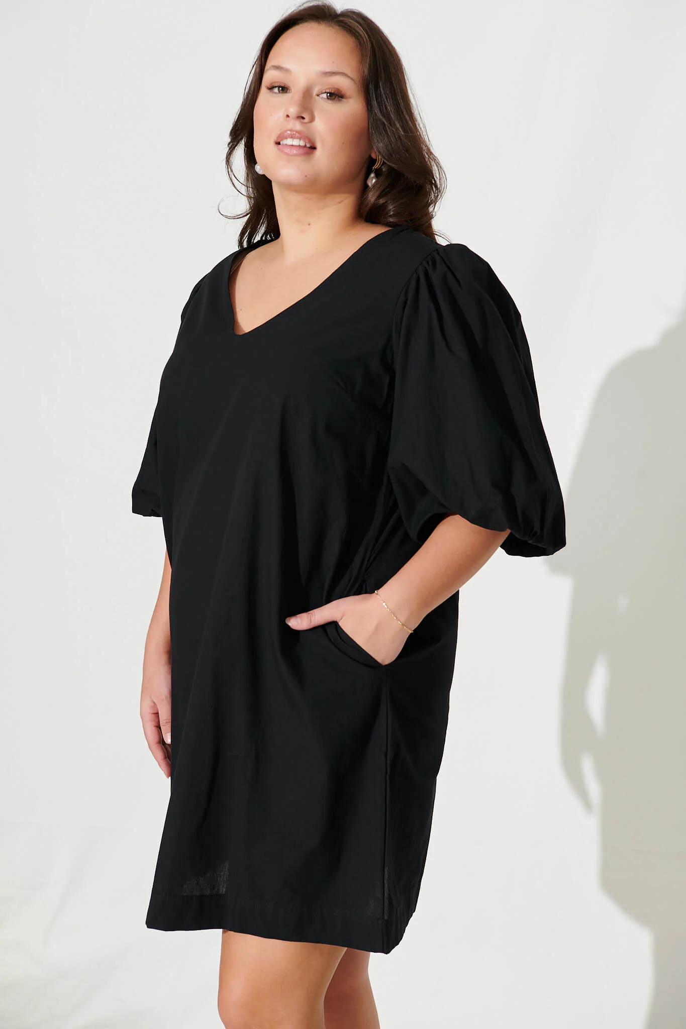 Ashlynn Dress In Black Cotton - Image 8