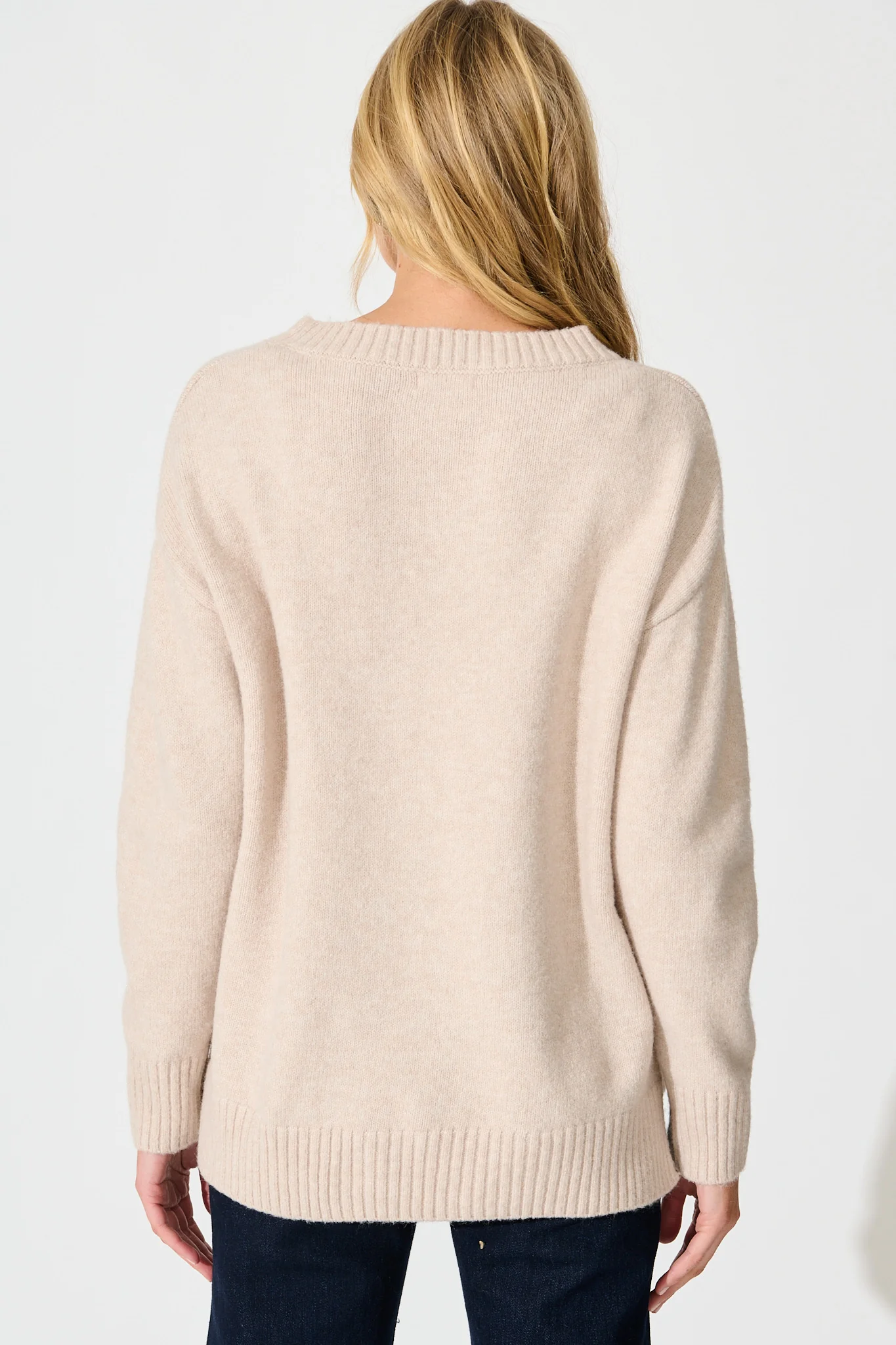 Ashton Knit in Beige Wool Blend - Image 3