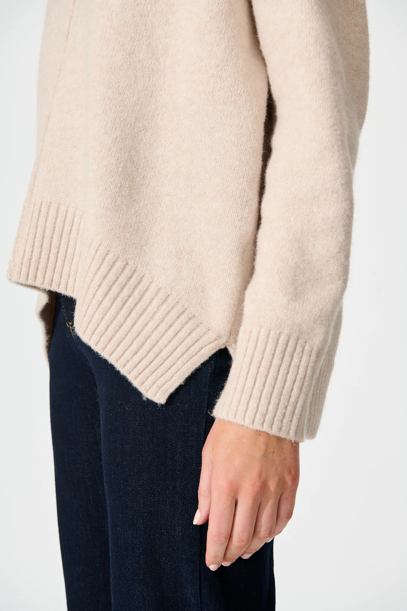 Ashton Knit in Beige Wool Blend - Image 5