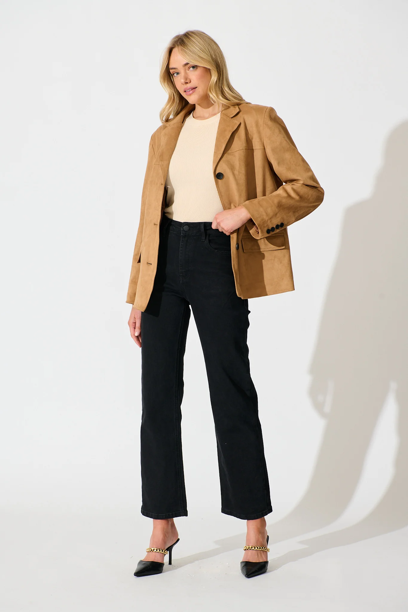 Atwood High Rise Relaxed Leg Jean in Black Denim - Image 4