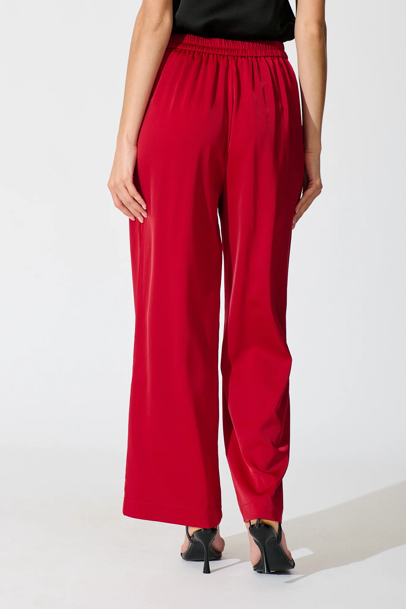 Aubree Pant in Red Satin - Image 3