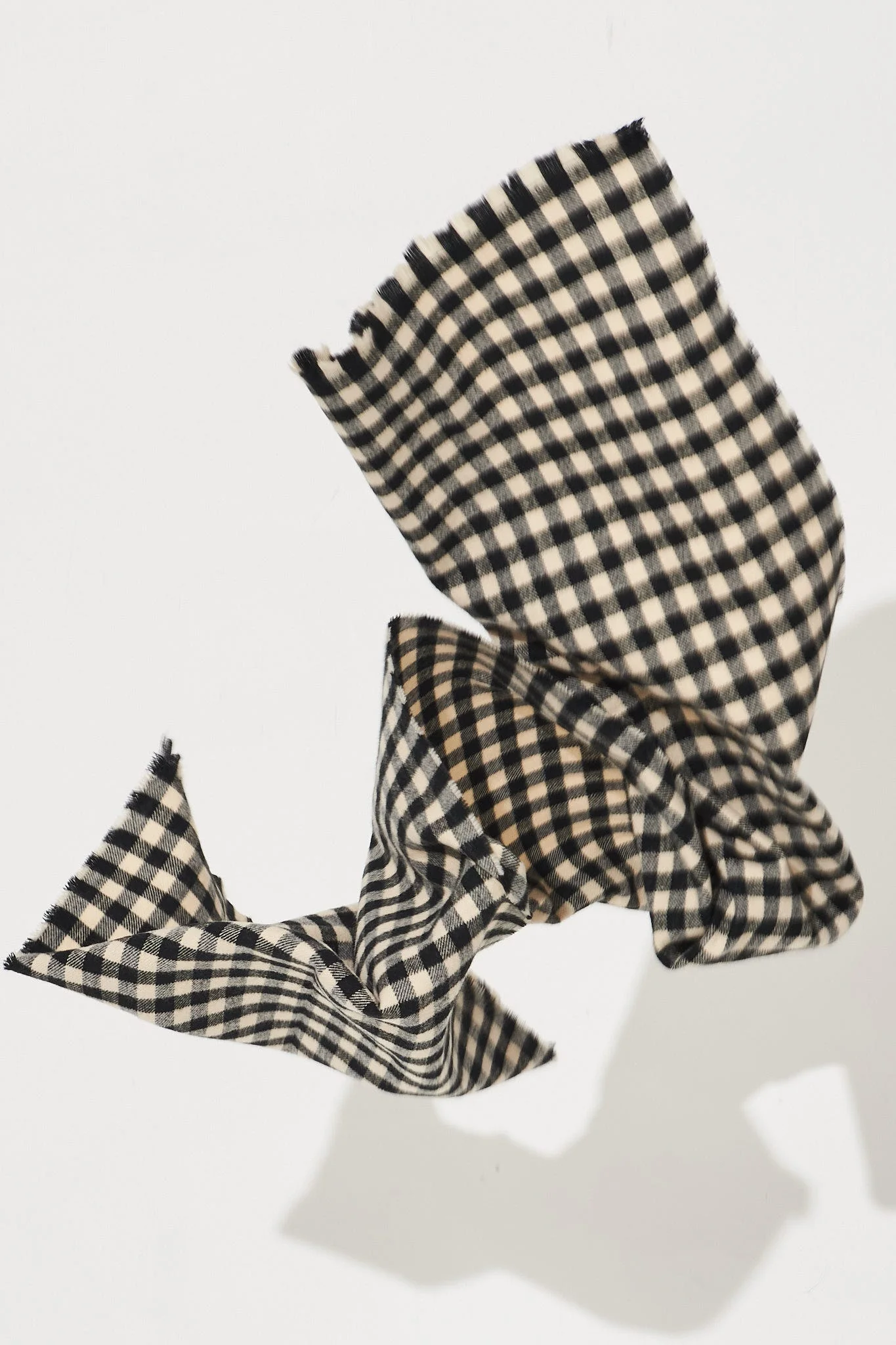 Aubrey Knit Scarf In Black Gingham - Image 4