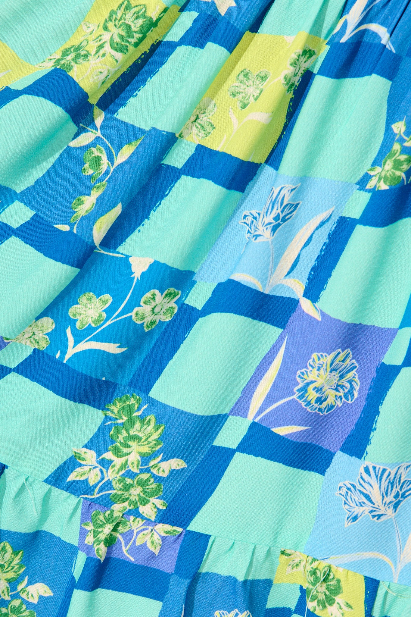 Aura Dress in Multi Blue Tile Print - Image 6